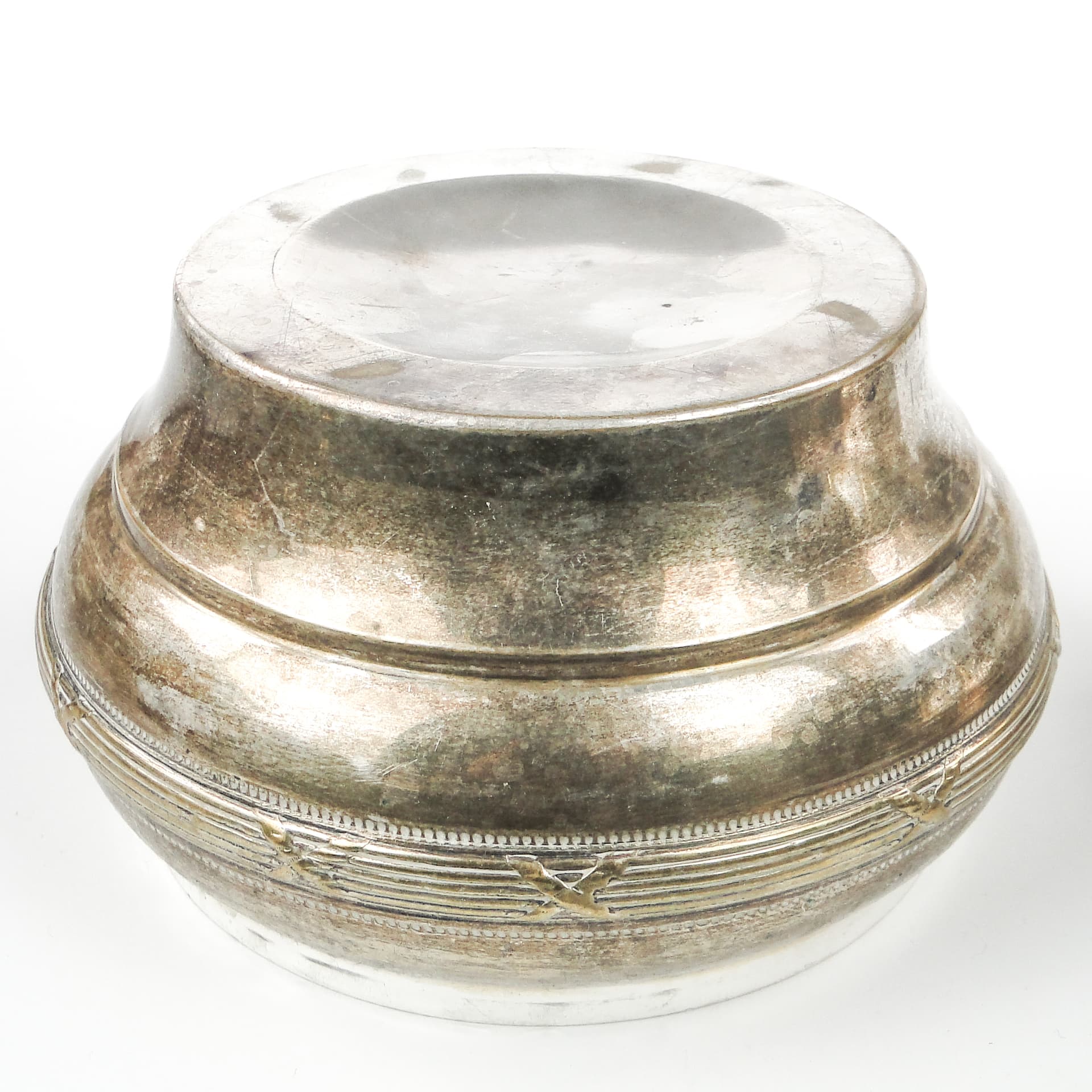 Bomboniera eklektyczna, mosiądz srebrzony, Belgia, XIX w. - 108941