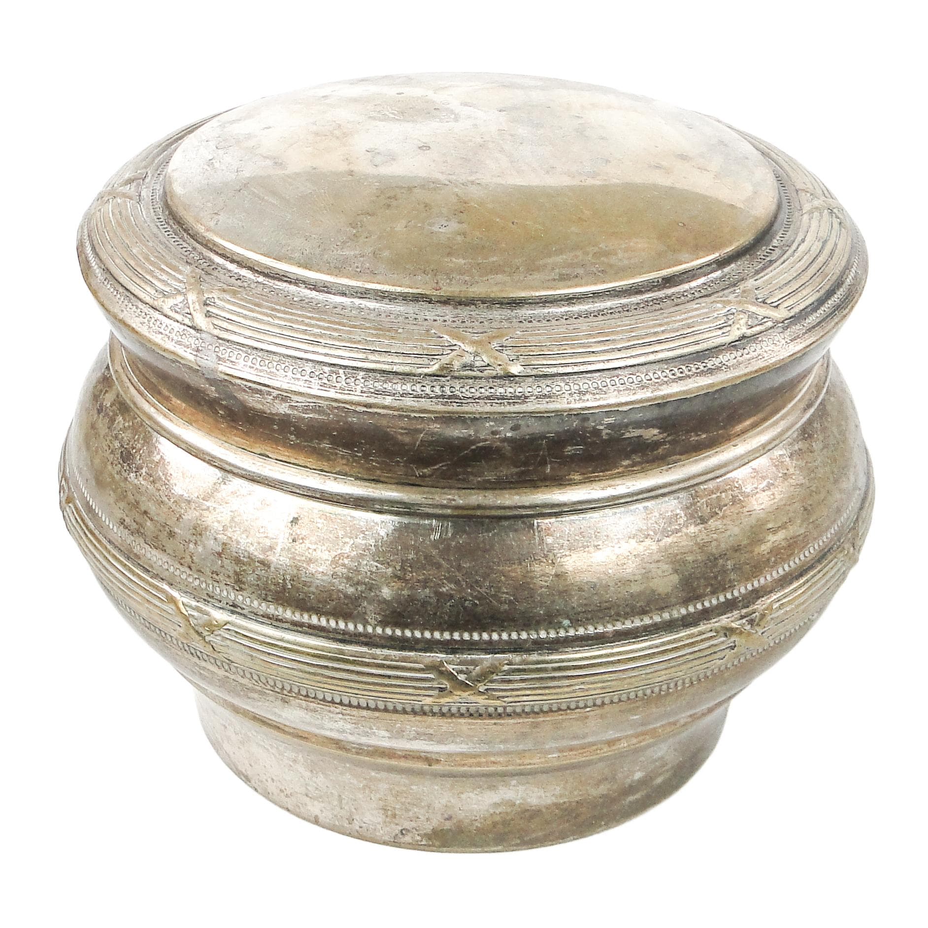 Bomboniera eklektyczna, mosiądz srebrzony, Belgia, XIX w.