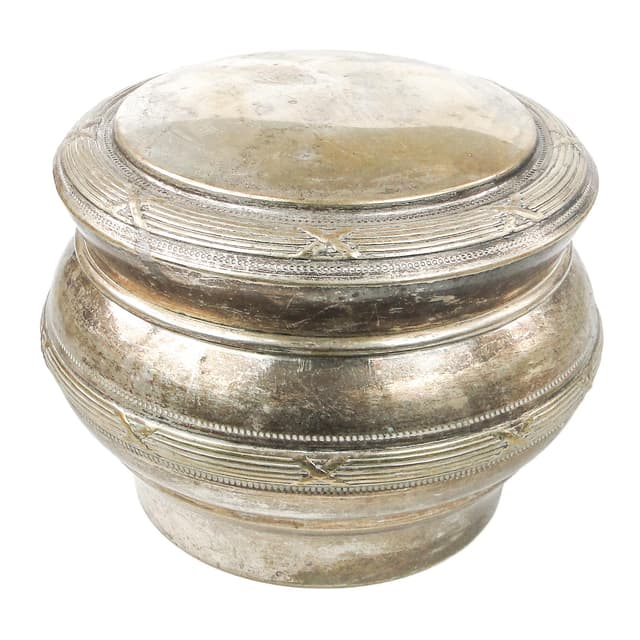 Bomboniera eklektyczna, mosiądz srebrzony, Belgia, XIX w. - WYMIARY