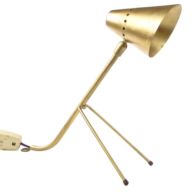Space Age bedside lamp, brass metal, USSR, 1960s. - DIMENSION