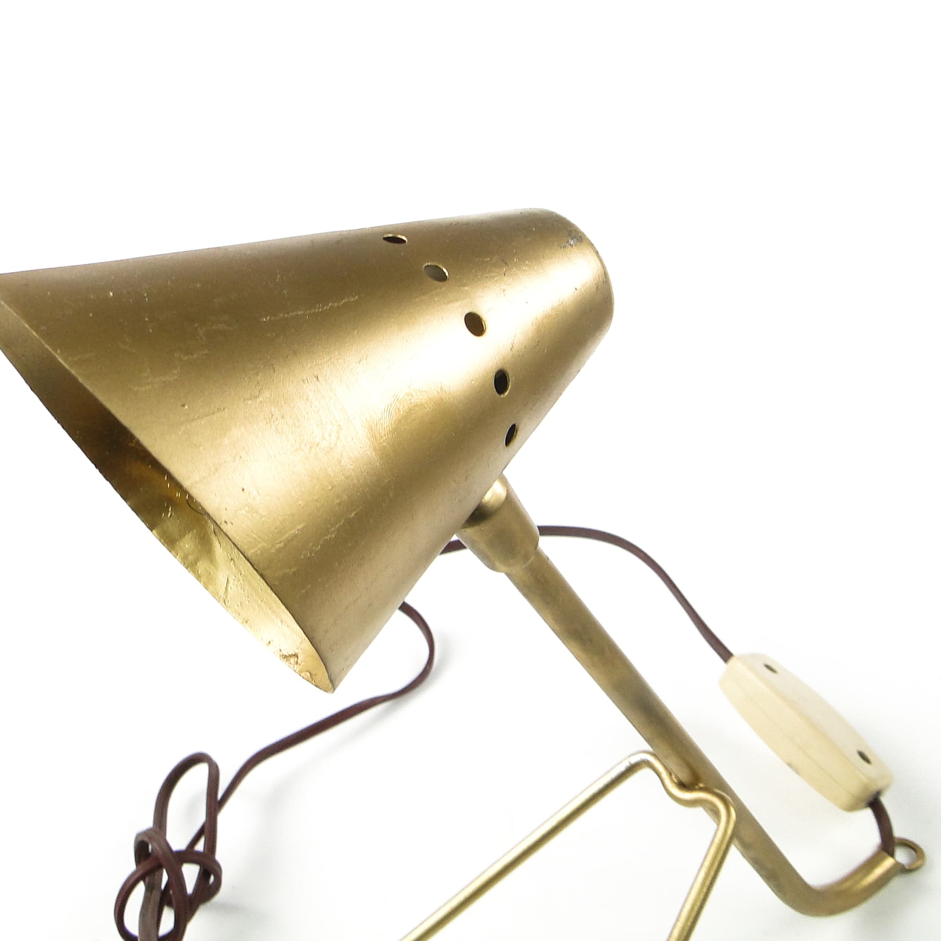 Space Age bedside lamp, brass metal, USSR, 1960s. - 109080