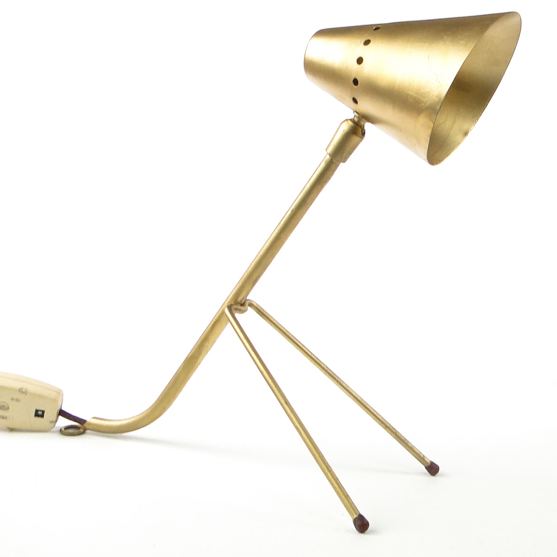 Space Age bedside lamp, brass metal, USSR, 1960s. - 109075