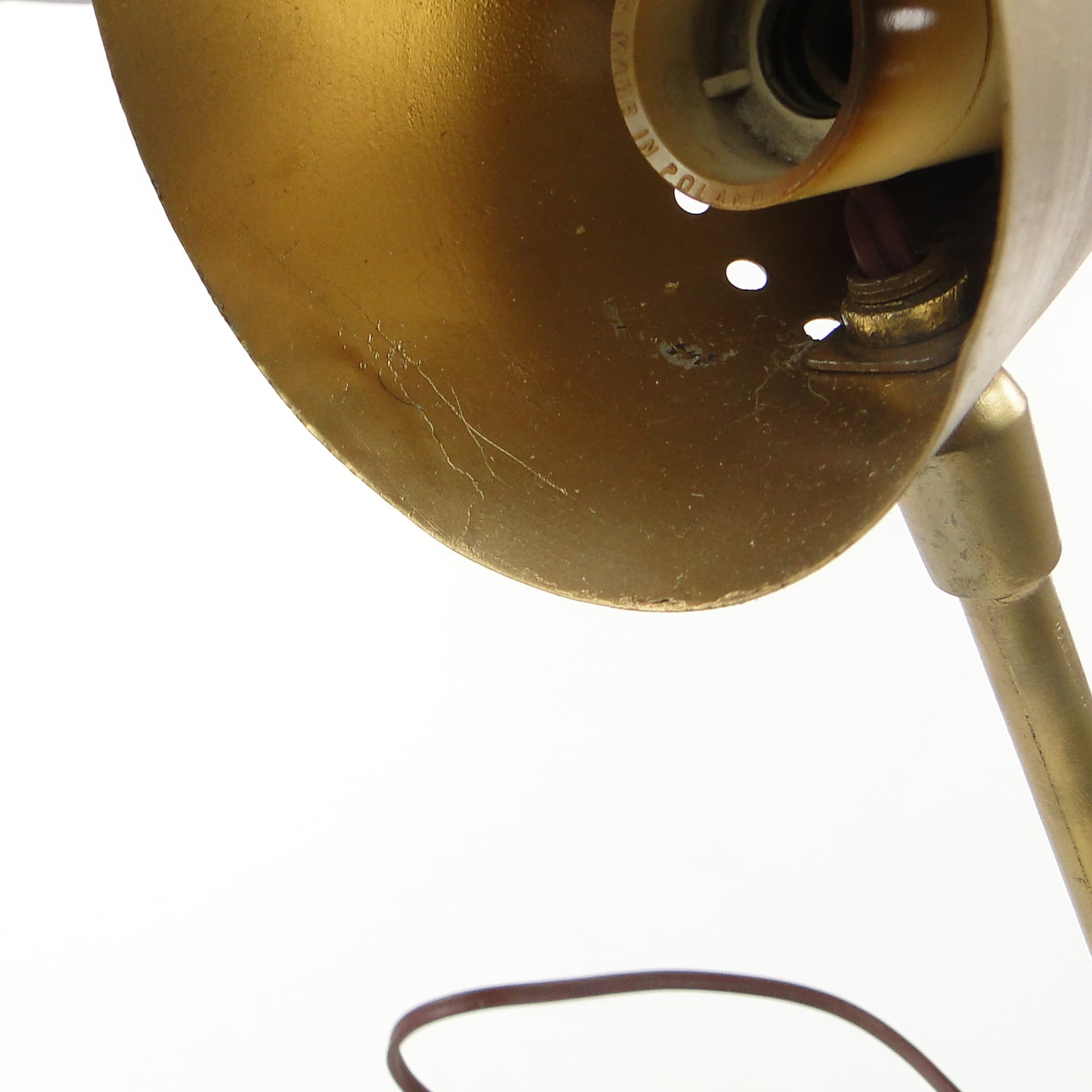 Space Age bedside lamp, brass metal, USSR, 1960s. - 109081