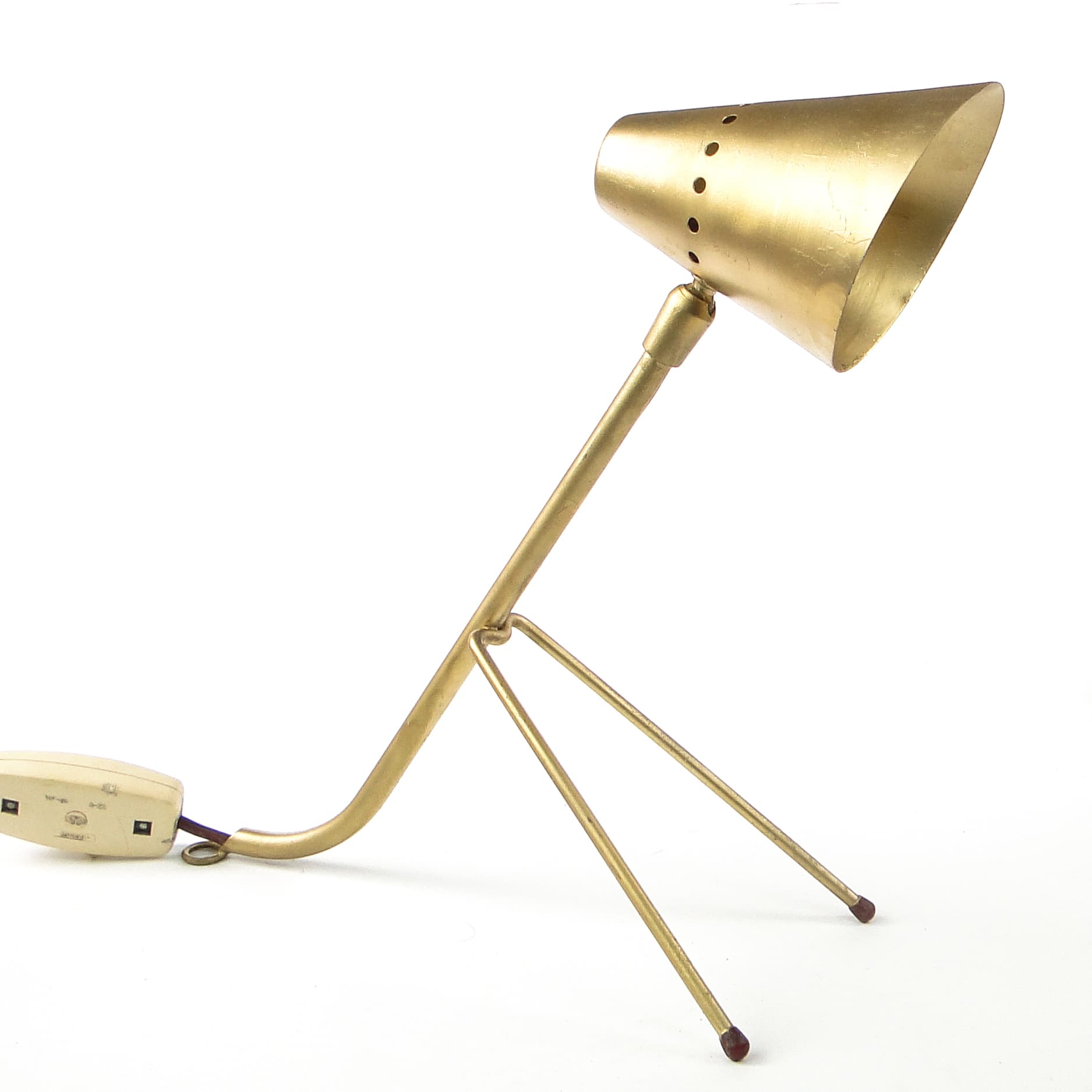 Space Age bedside lamp, brass metal, USSR, 1960s. - 109074
