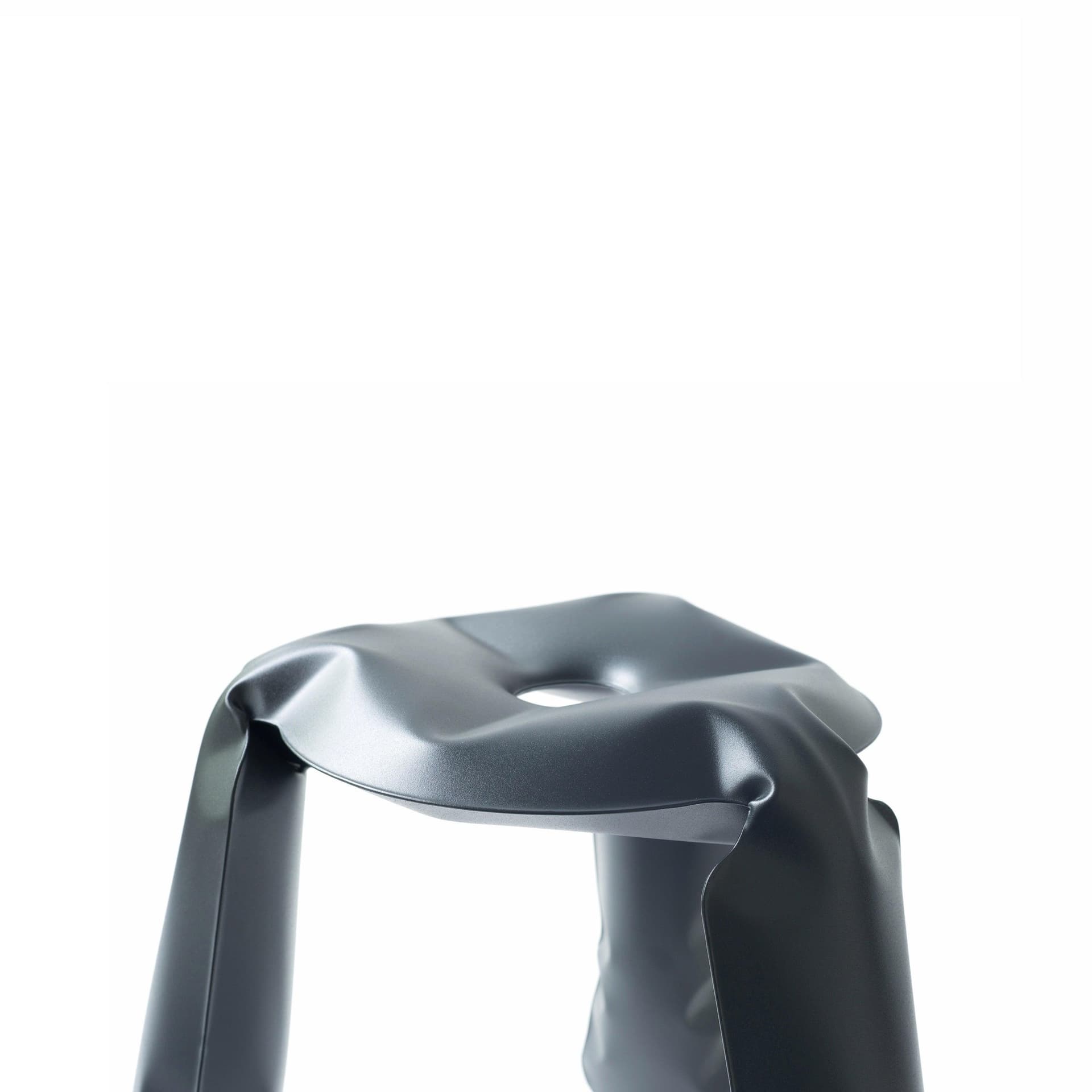 Stołek PLOPP aluminium, grafitowy, 50 cm, Zieta Studio - 120105