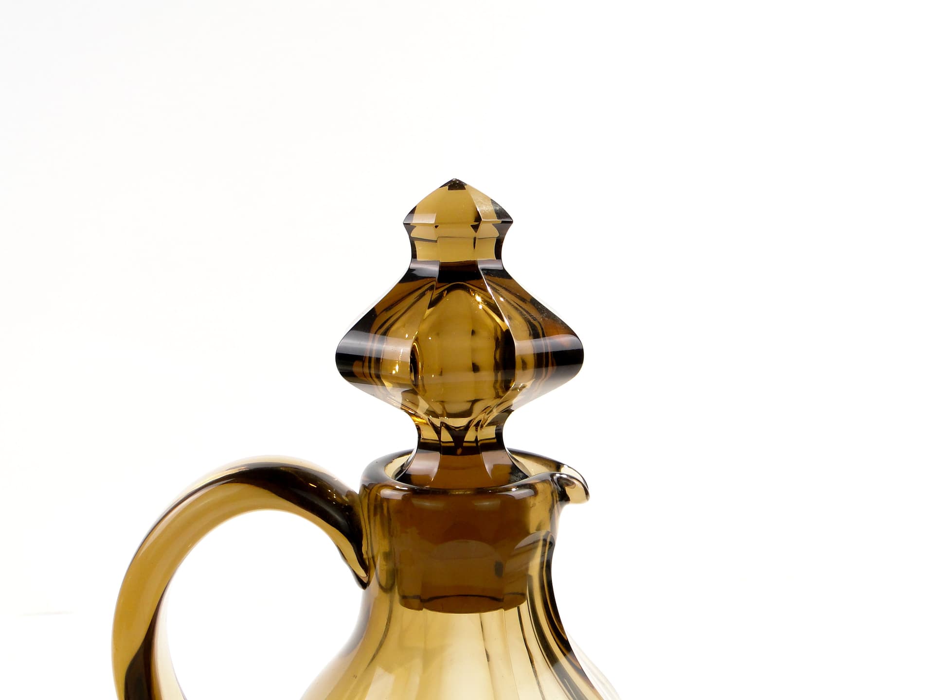 Serwis do wina Art Déco, oliwka, kryształ, proj. O. Graff, Francja, lata 30. - 7692