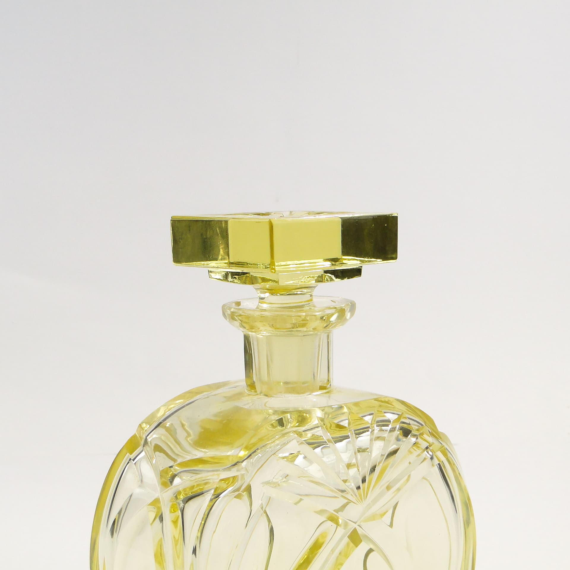 Liqueur set Art Deco, yellow crystal, Czech Republic, 1930s. - 7706