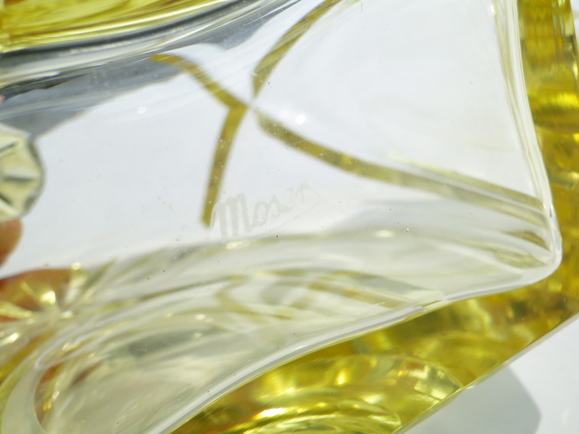 Liqueur set Art Deco, yellow crystal, Czech Republic, 1930s. - 7714