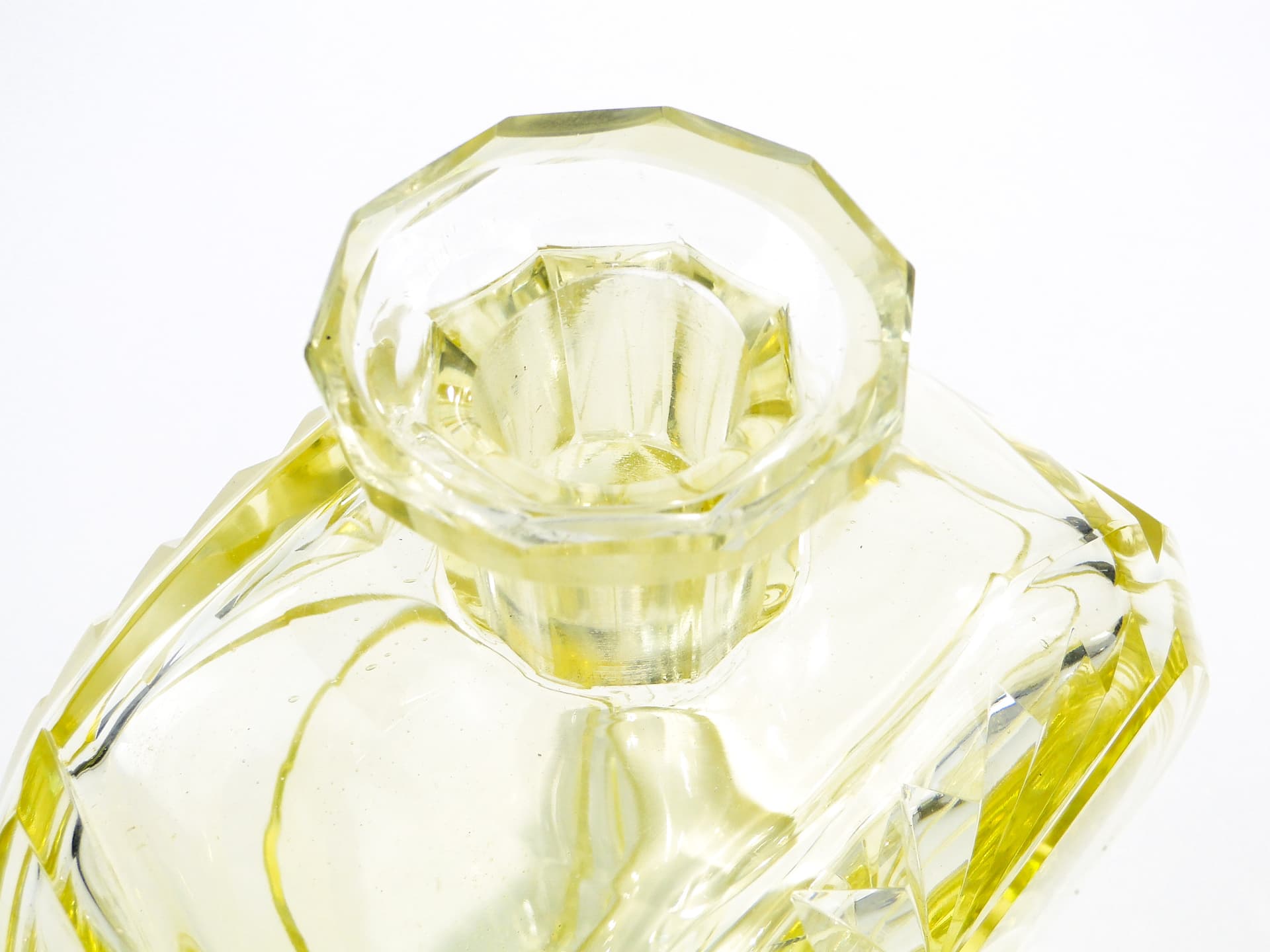 Liqueur set Art Deco, yellow crystal, Czech Republic, 1930s. - 7712