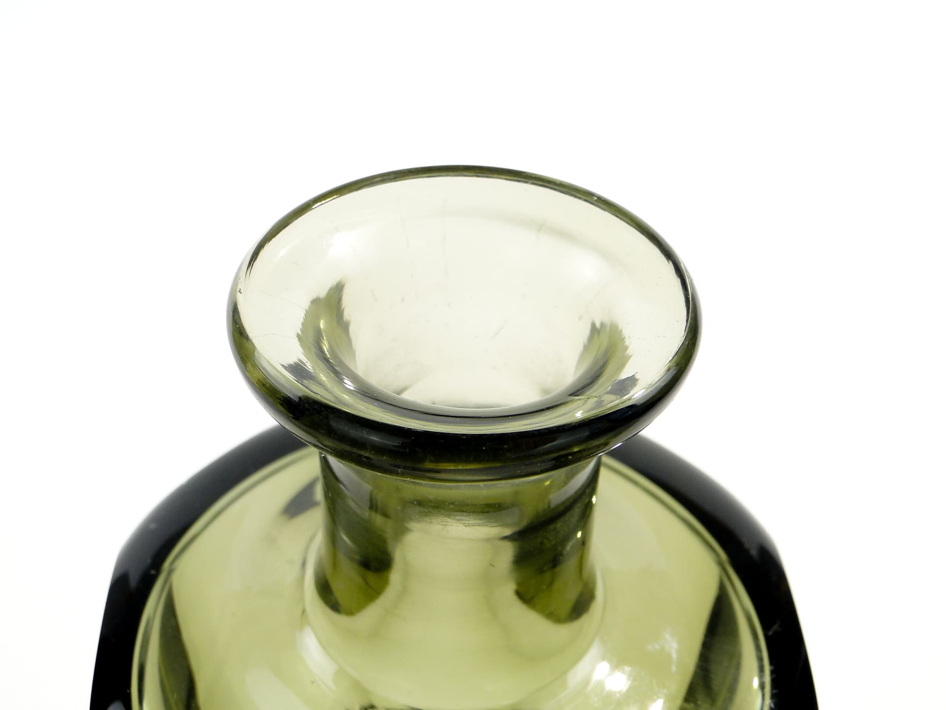 Liqueur set Art Deco, olive, crystal, Ludwik Moser & Sohne, Czech Republic, 1930s. - 7726