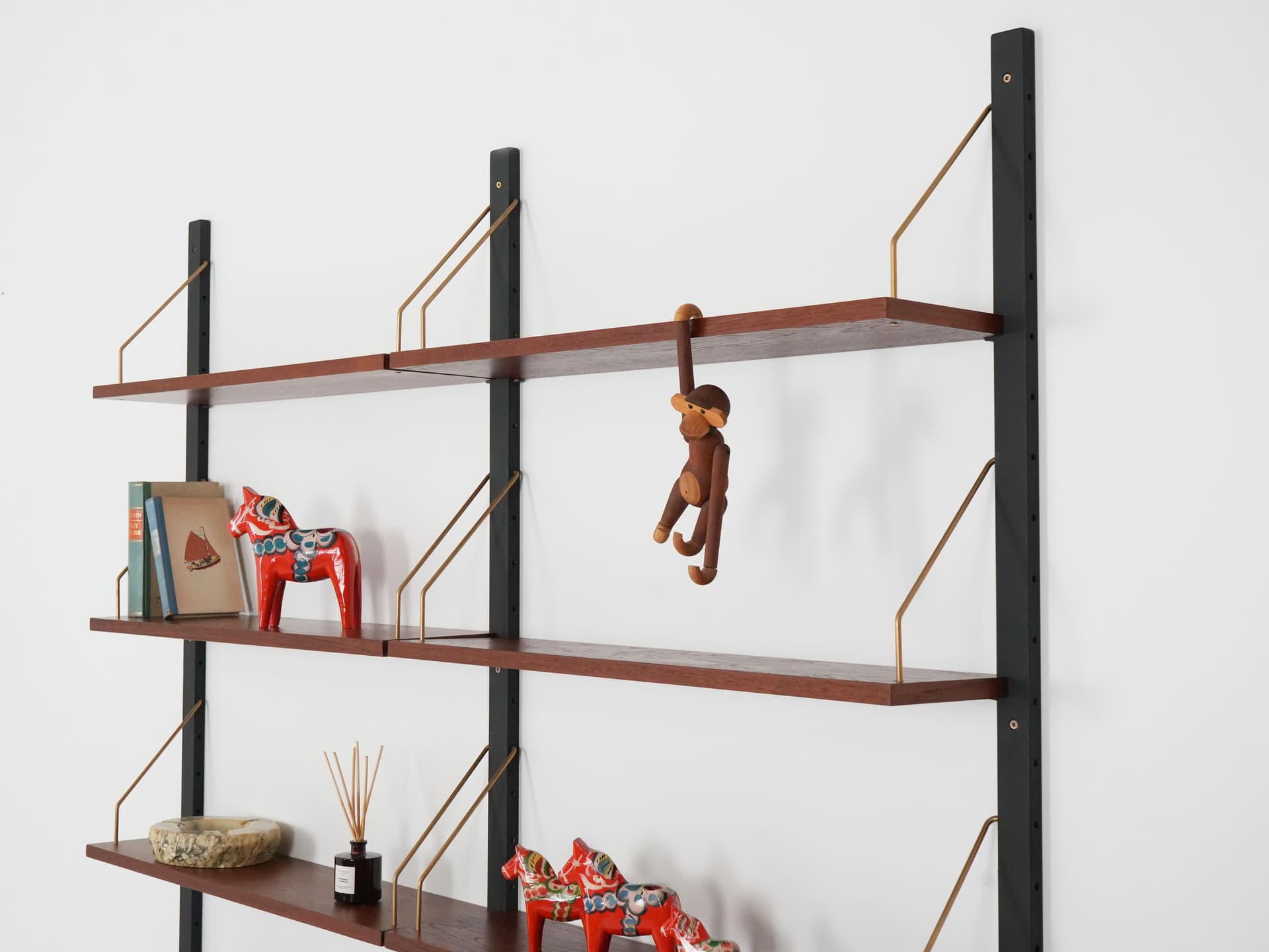 Regał systemowy, brąz jasny, teak, Dania, lata 60. - 109222