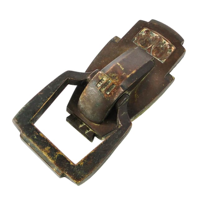 Kołatka do drzwi Art Nouveau, mosiądz, Niemcy, początek XX w. - WYMIARY