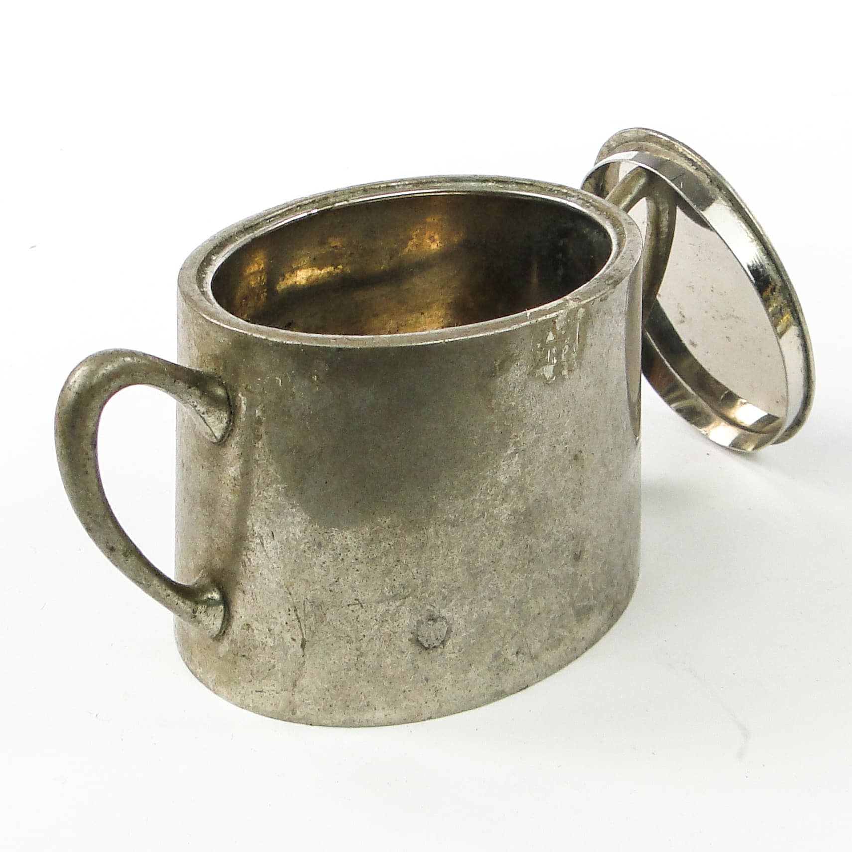 Sugar bowl, Art Nouveau, nickel-plated brass, by I. Taschner, Germany, early 20th c. - 109276