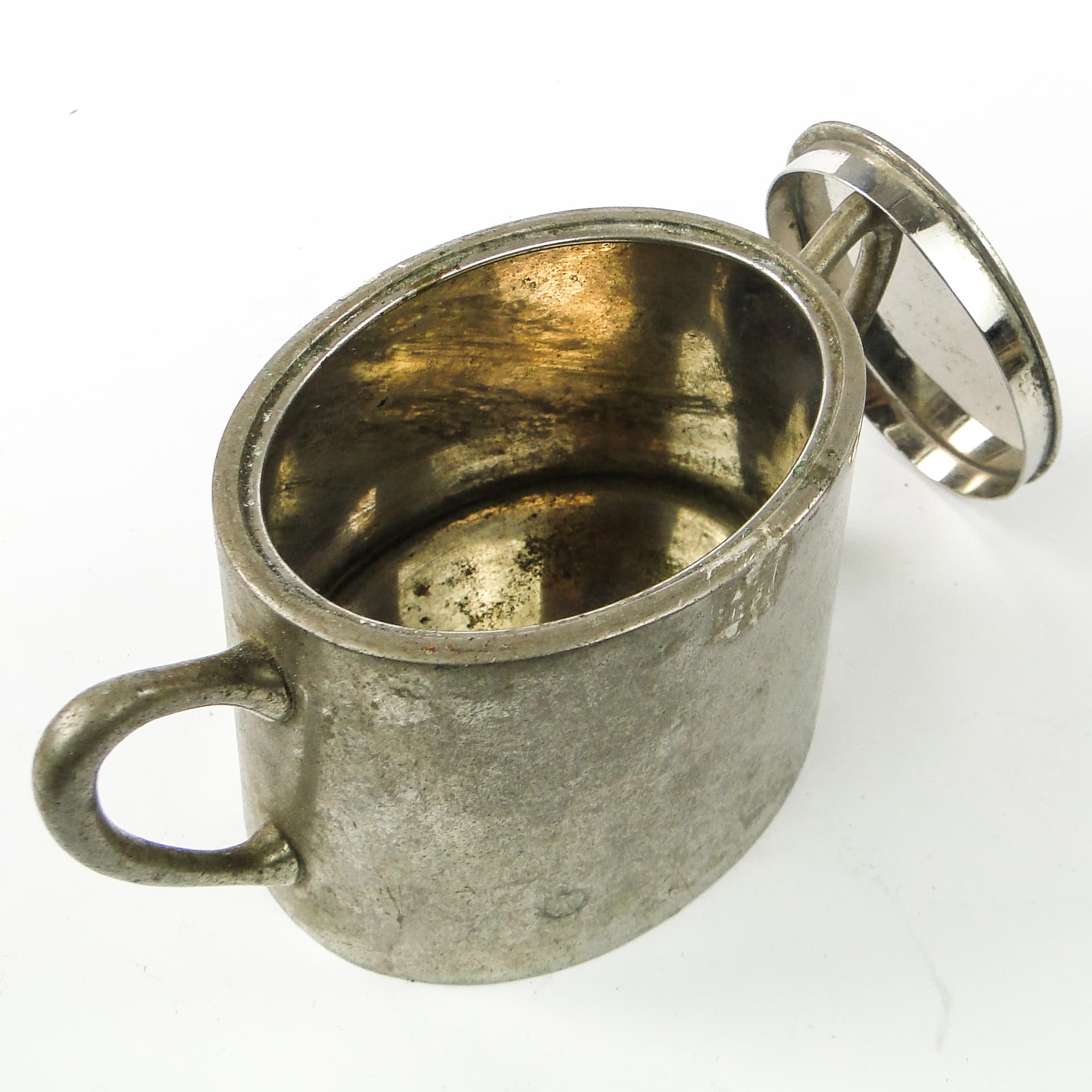 Sugar bowl, Art Nouveau, nickel-plated brass, by I. Taschner, Germany, early 20th c. - 109280