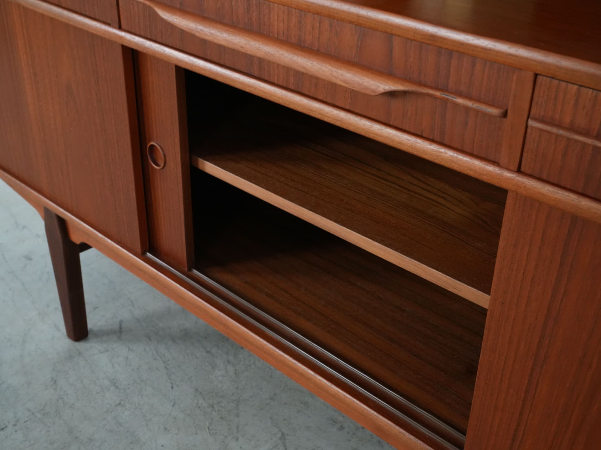 Highboard, dark brown teak, Denmark, 1960s. - 109296