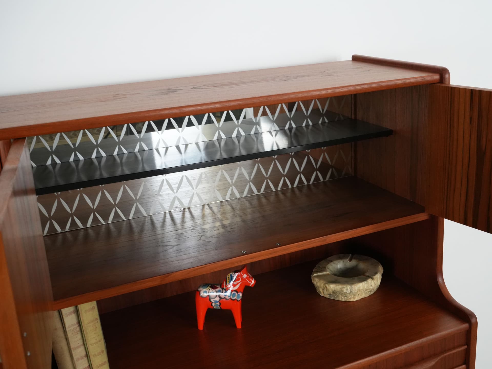 Highboard, dark brown teak, Denmark, 1960s. - 109288
