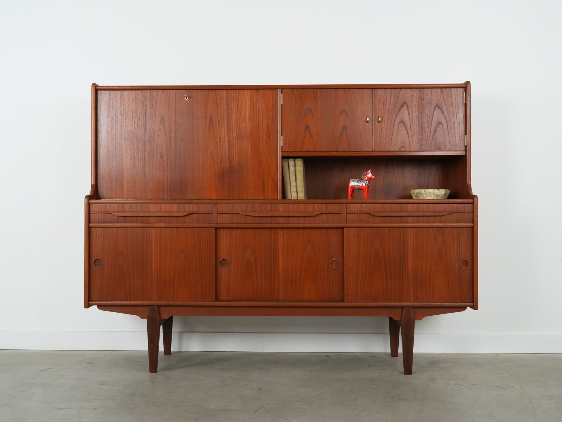 Highboard, dark brown teak, Denmark, 1960s. - 109283