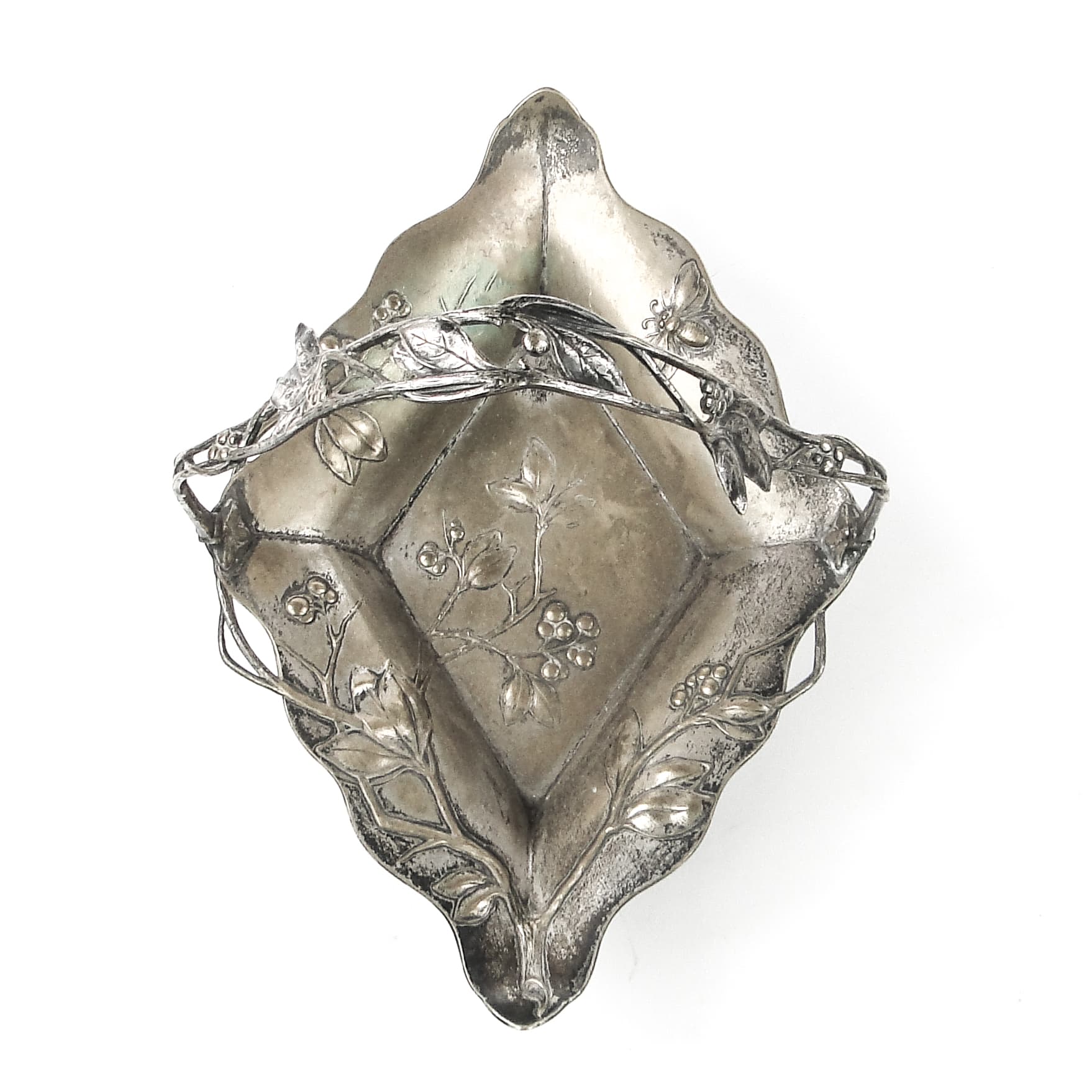 Kosz Art Nouveau, mosiądz srebrzony, WMF, Niemcy, początek XX w. - 109318