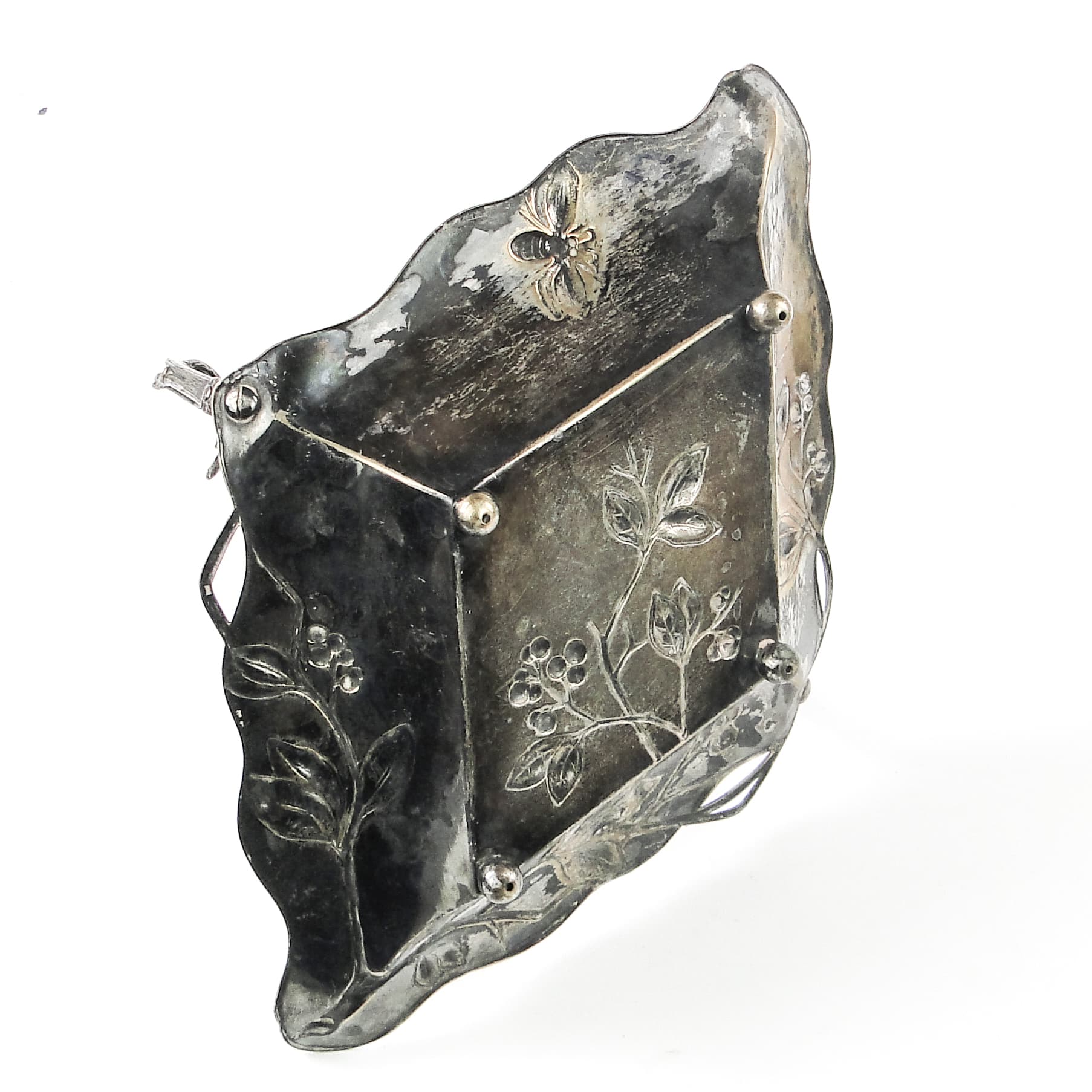 Kosz Art Nouveau, mosiądz srebrzony, WMF, Niemcy, początek XX w. - 109322