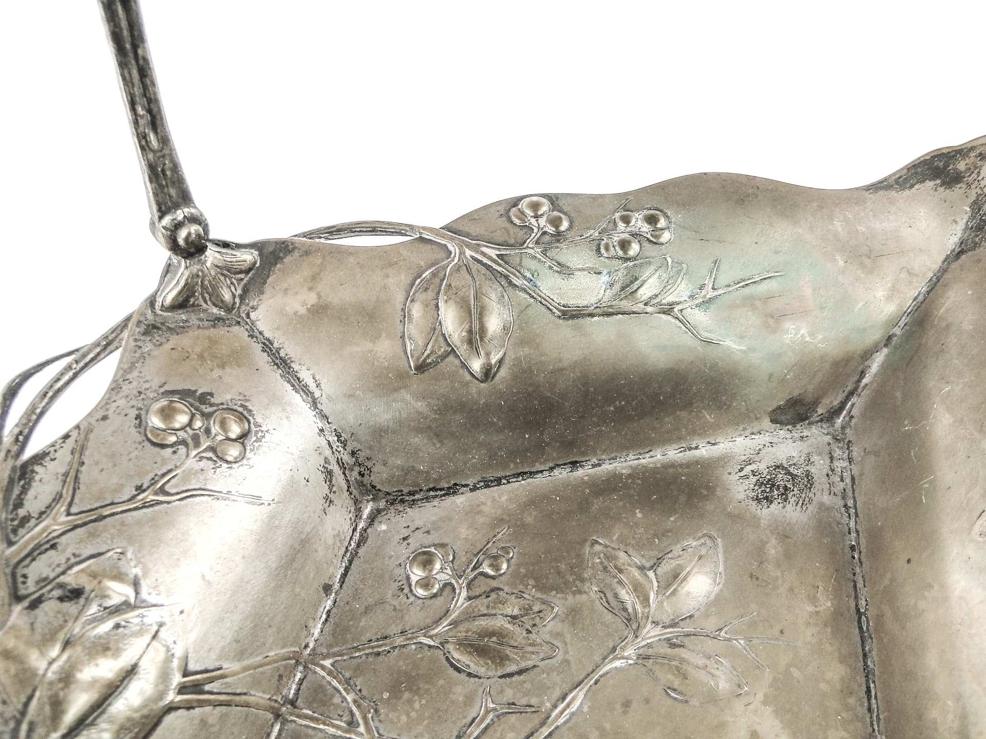 Kosz Art Nouveau, mosiądz srebrzony, WMF, Niemcy, początek XX w. - 109324