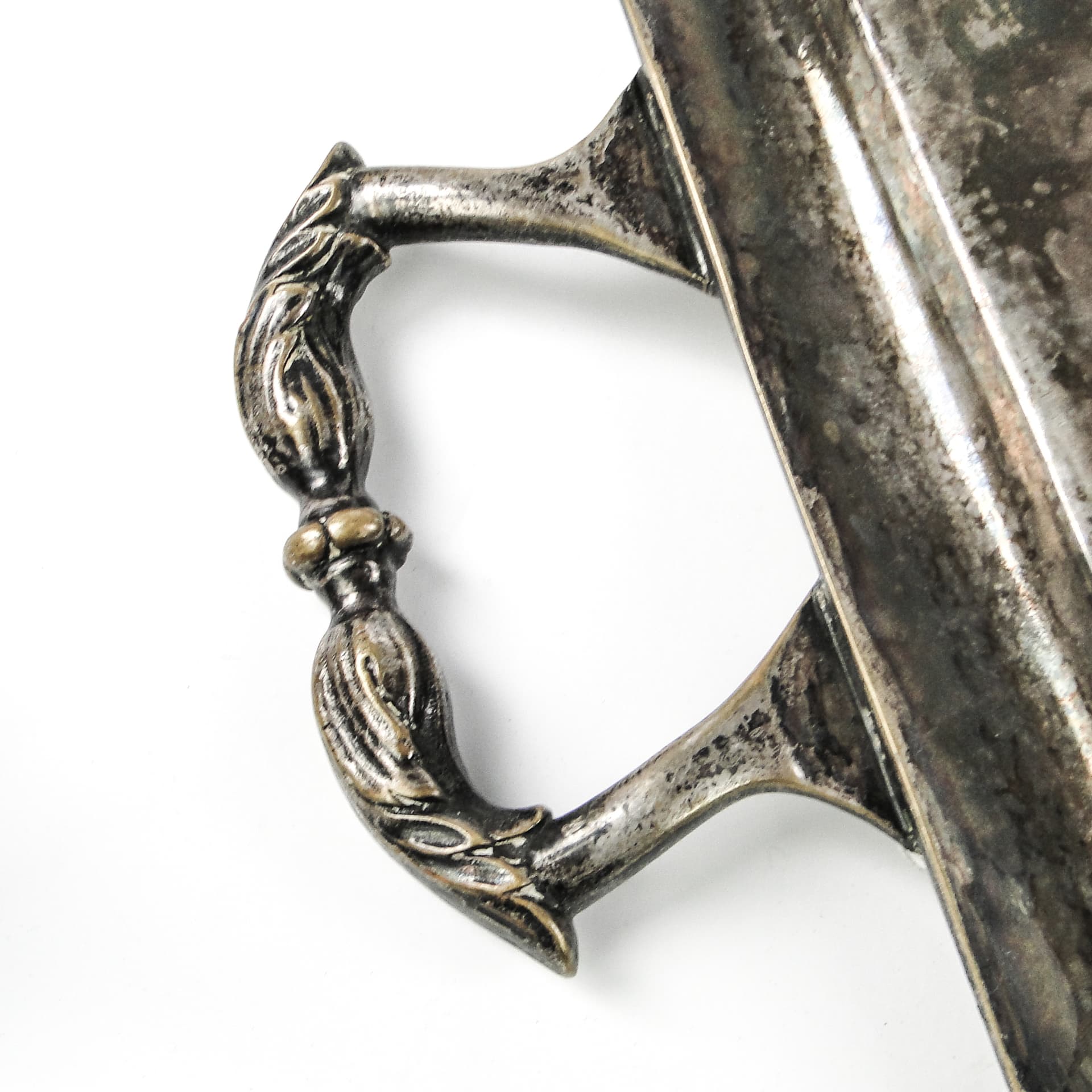 Taca serwisowa eklektyczna, mosiądz srebrzony, Polska, XIX w. - 109338