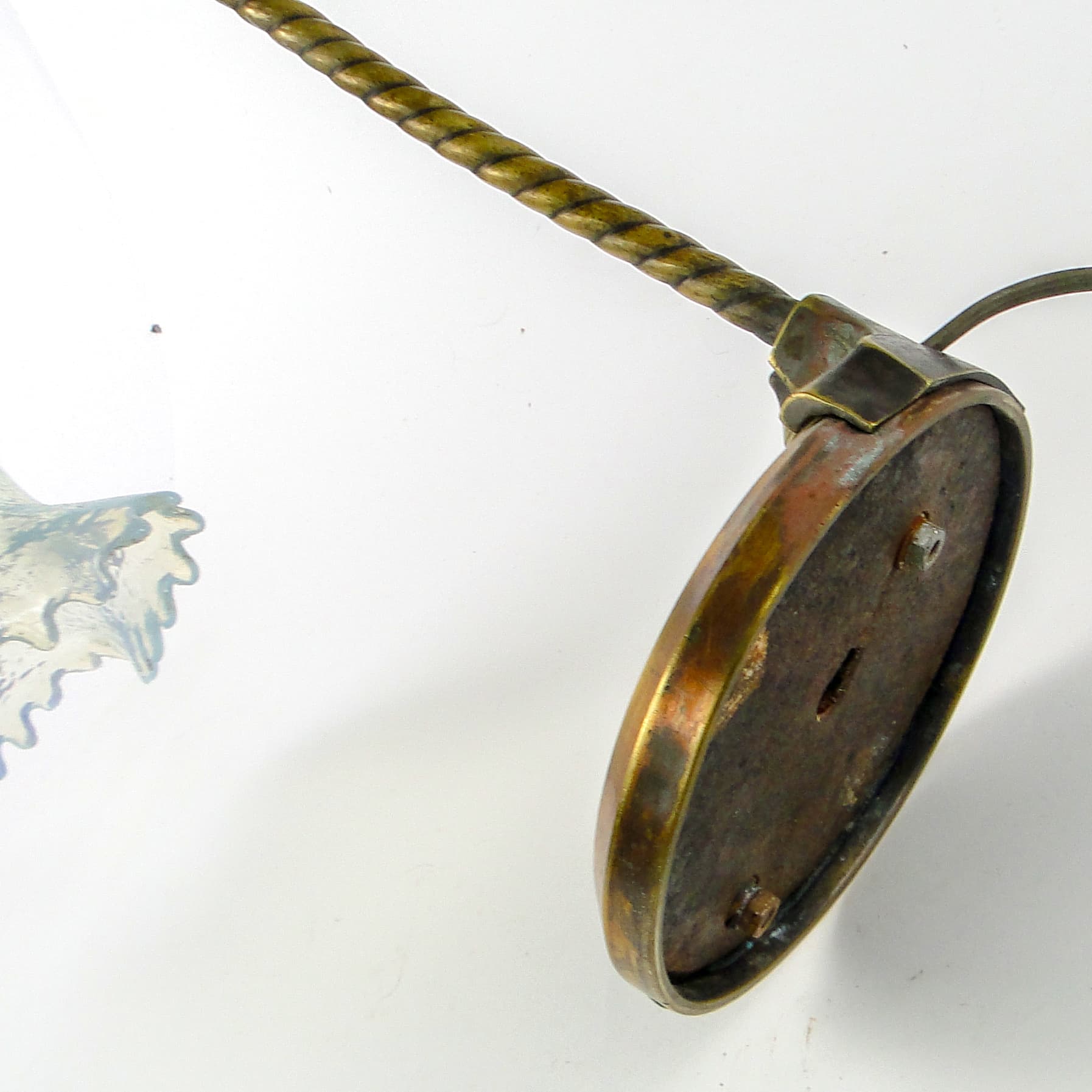 Table lamp, Art Nouveau, brass, iridescent glass, Germany, early 20th c. - 109350