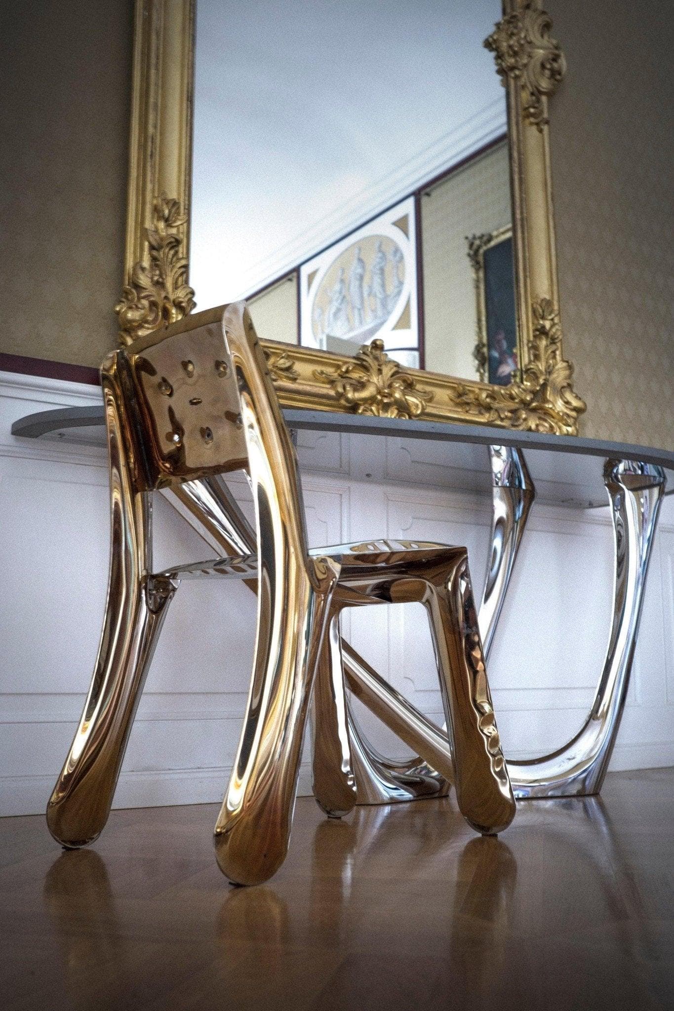 Krzesło CHIPPENSTEEL 0.5 złote, stal, Zieta Studio - 119908