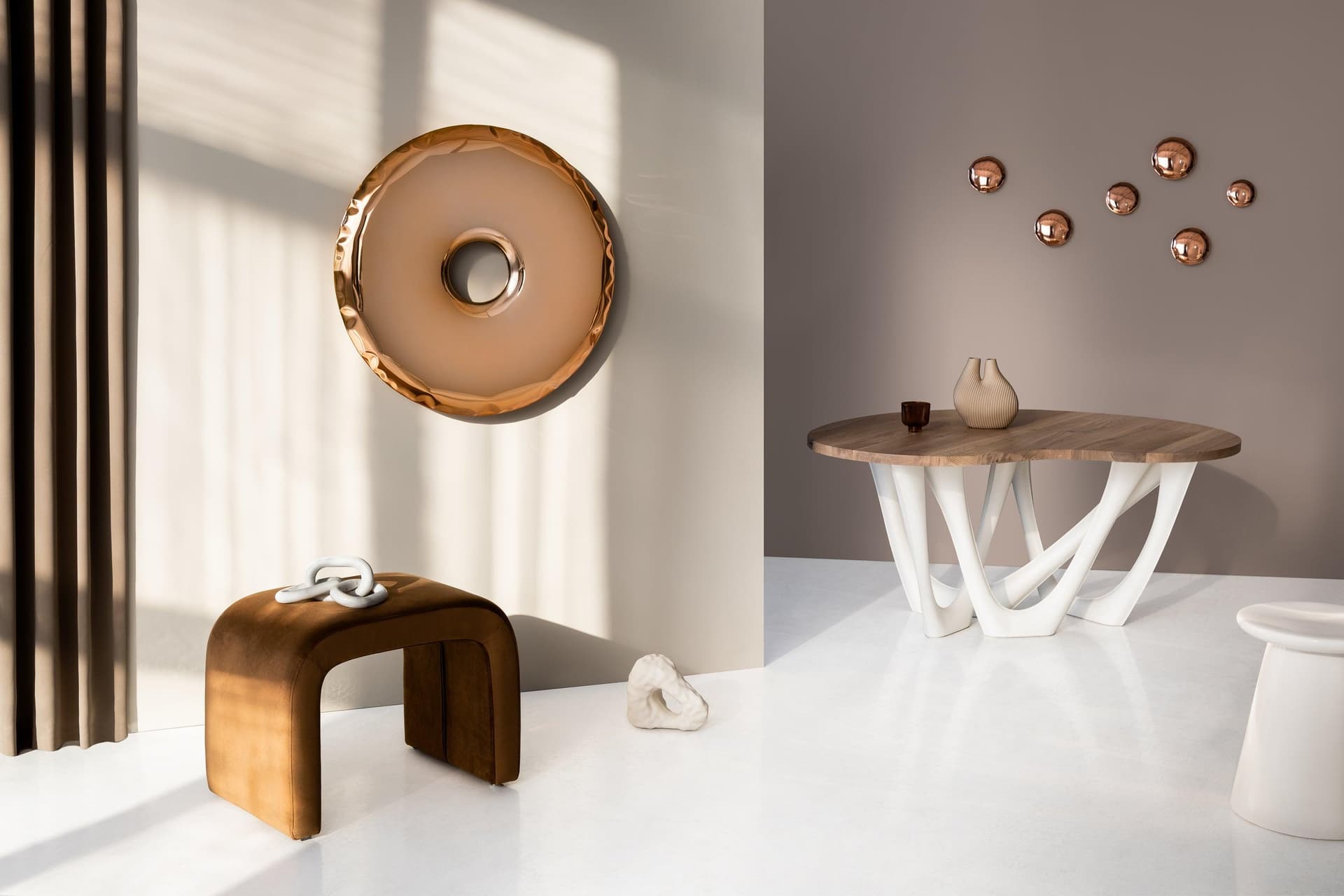 RONDO wall mirror golden 95 cm, Zieta Studio - 119834