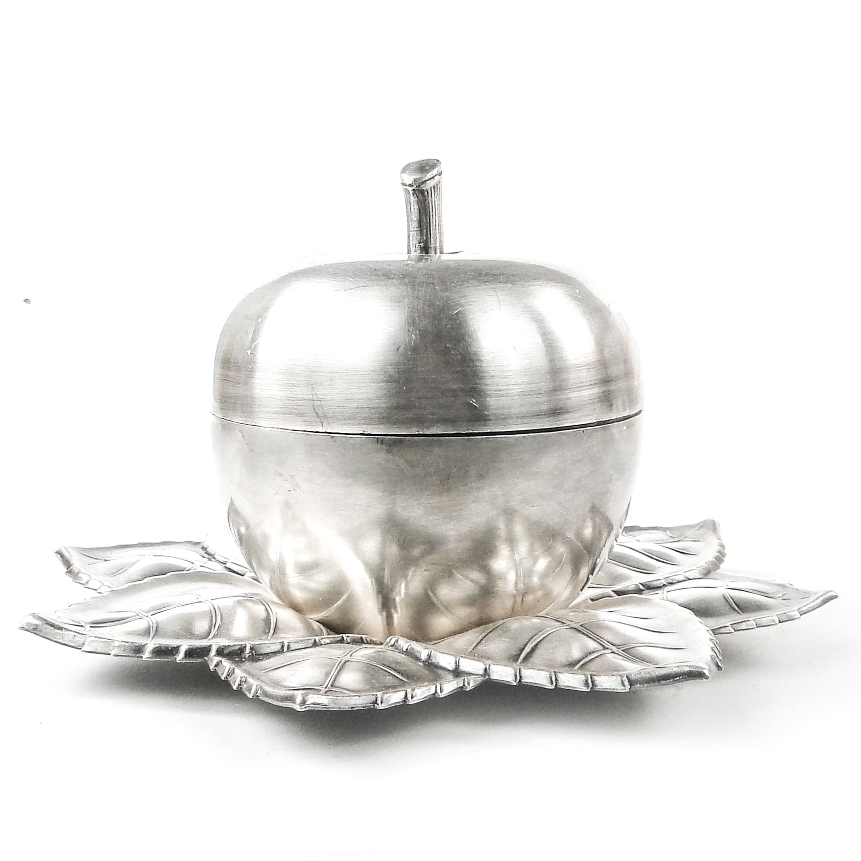 Art Deco sugar bowl, silver-plated brass, Hungary, 1950s. - 109446