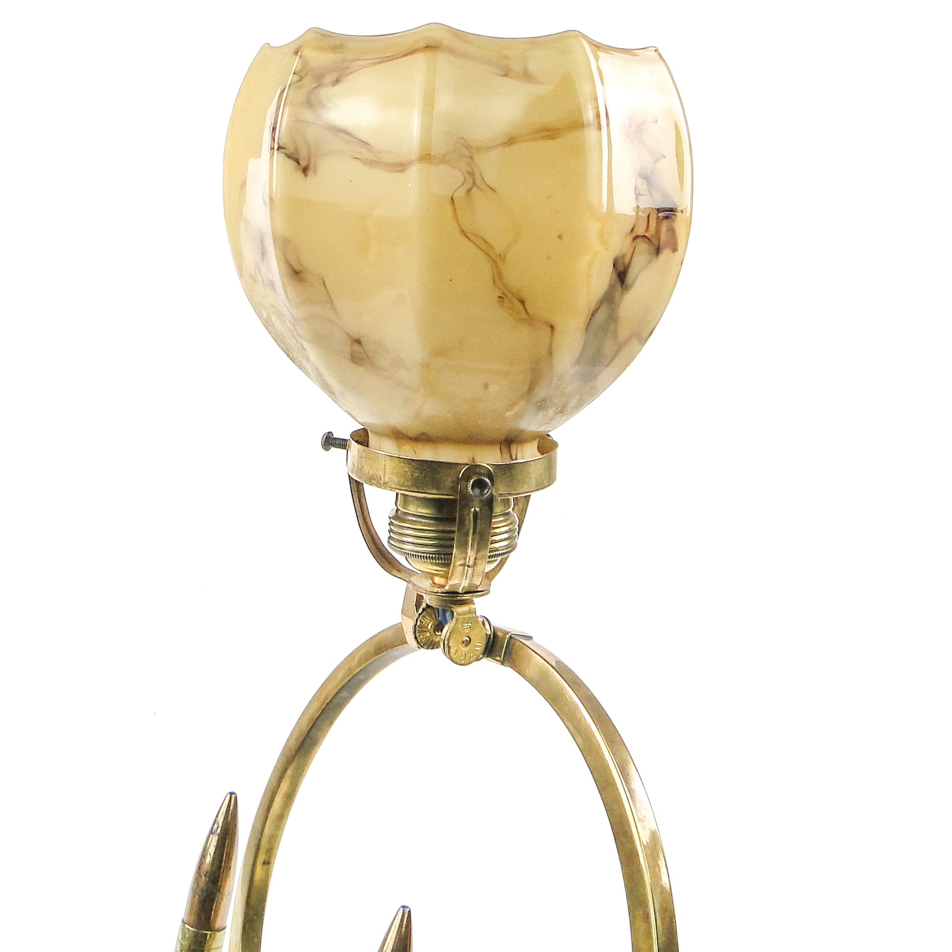 Art Deco table lamp, brass, glass, Germany, 1930s. - 109461