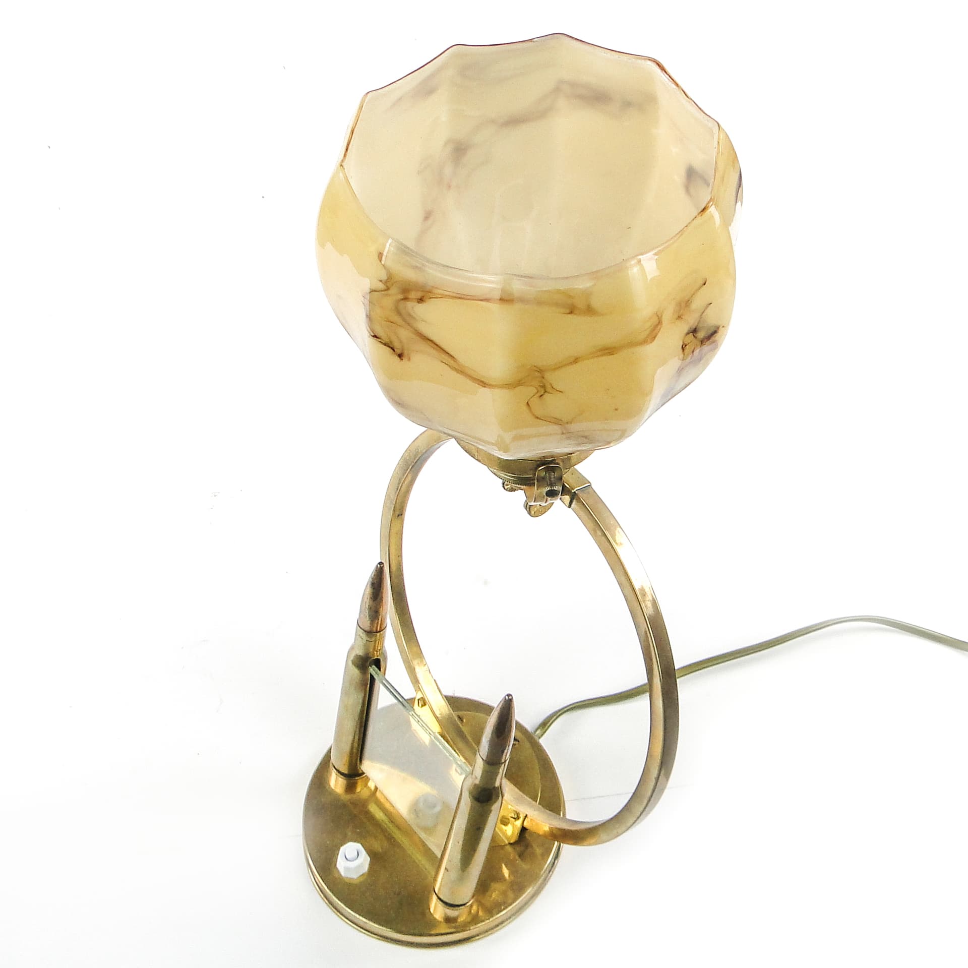 Art Deco table lamp, brass, glass, Germany, 1930s. - 109465