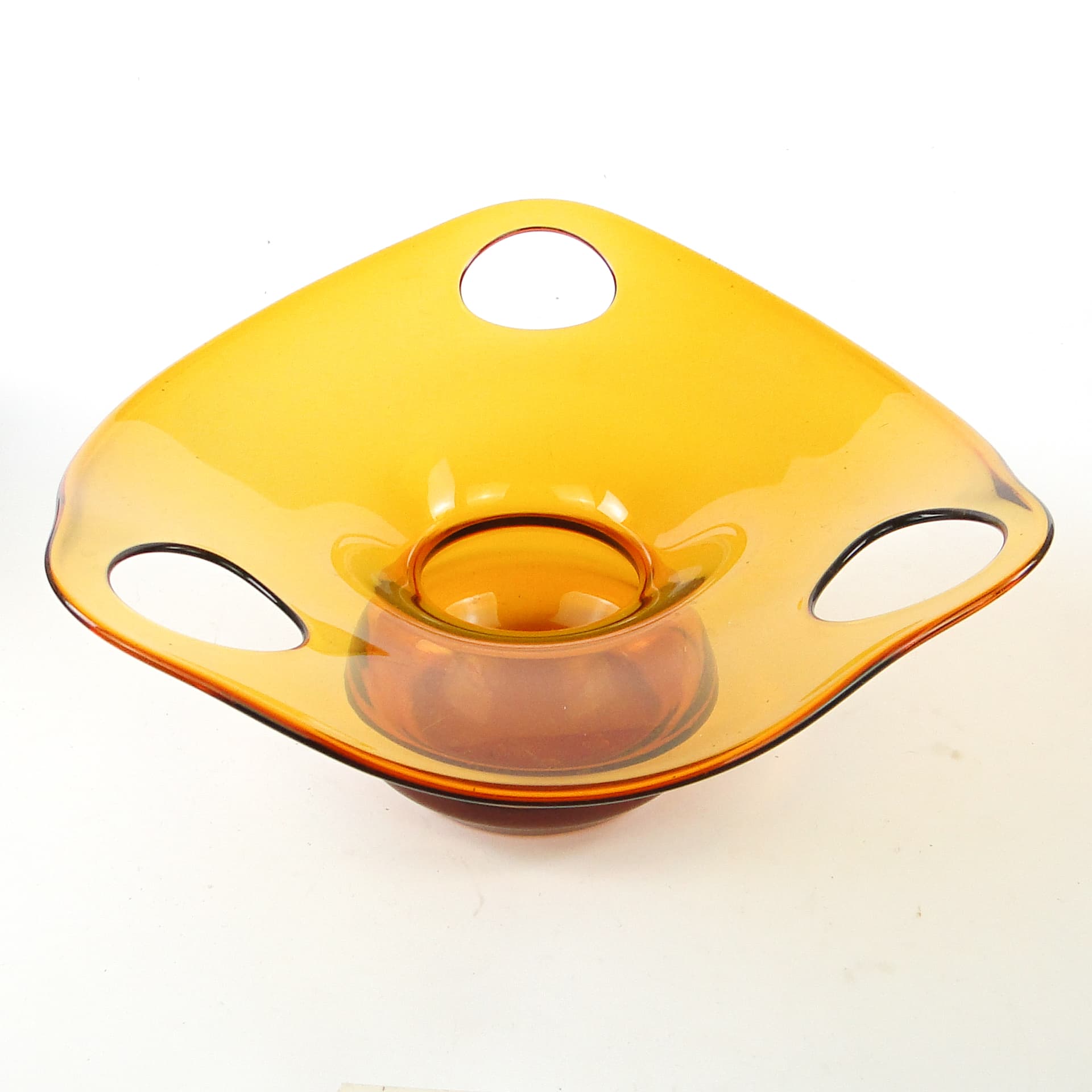 Patera, mid-century modern, szkło pomarańczowe, proj. M. Słaboń, Polska, lata 70. - 109470