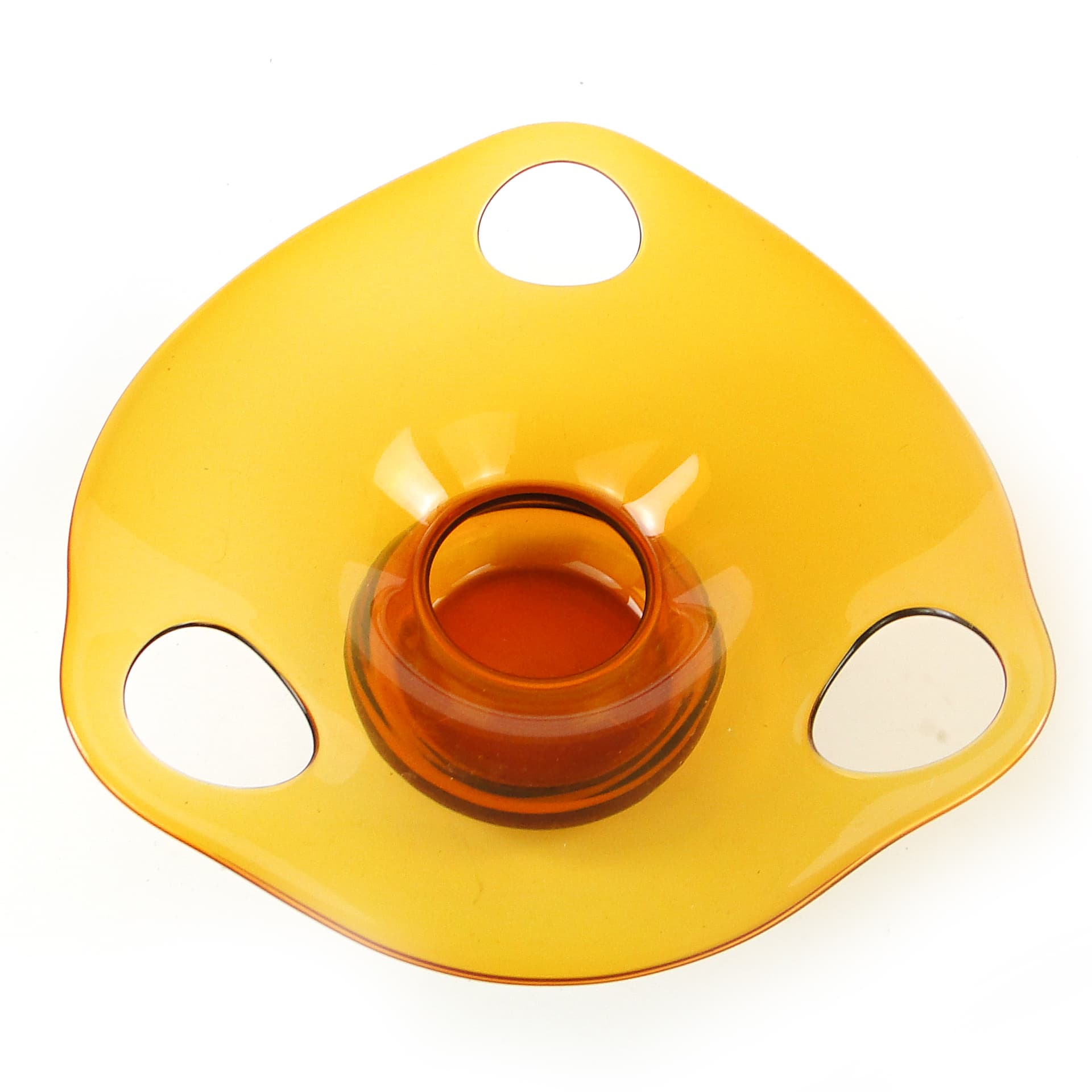 Patera, mid-century modern, szkło pomarańczowe, proj. M. Słaboń, Polska, lata 70. - 109473