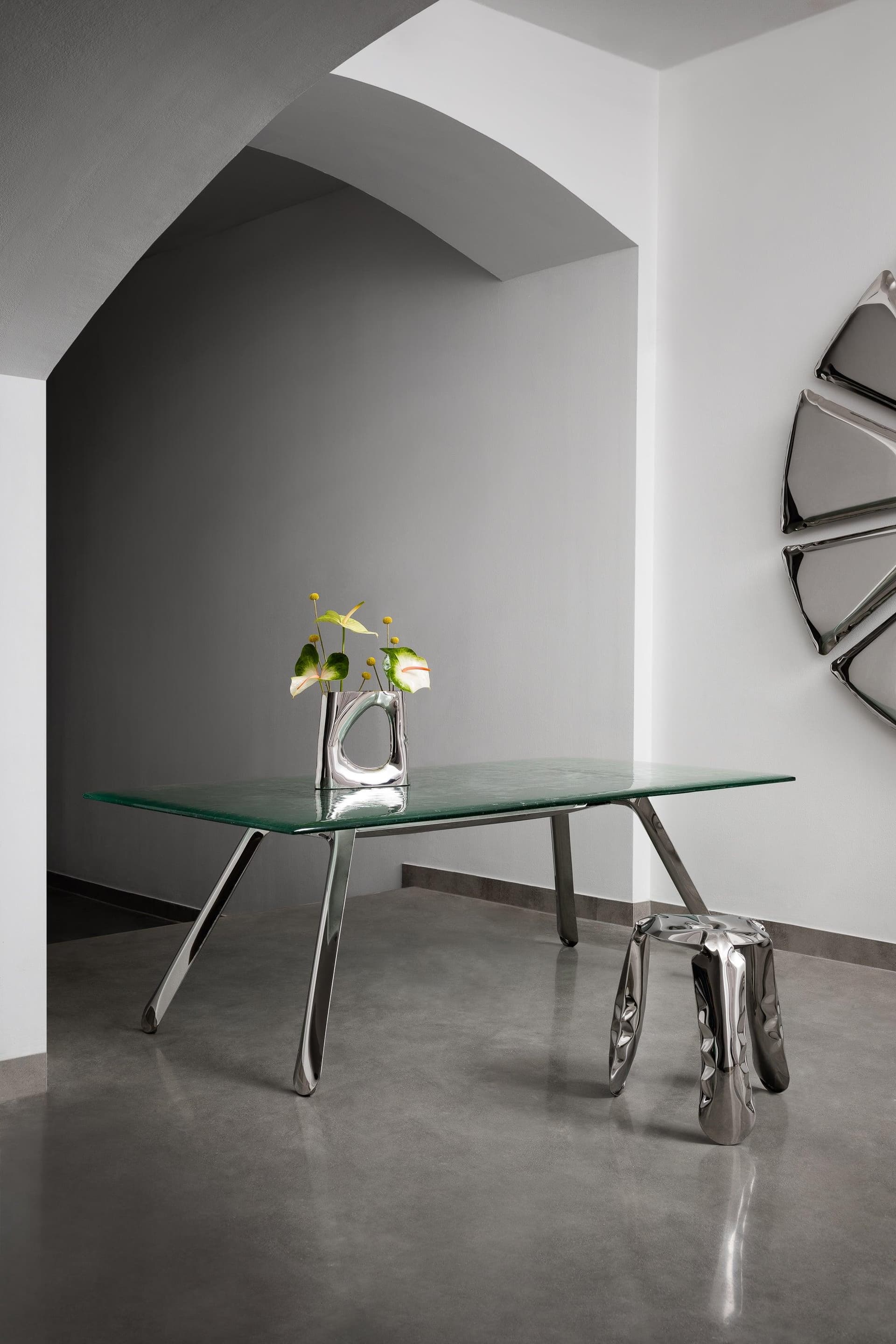 Stołek PLOPP inox, srebrny 65 cm, Zieta Studio - 119715