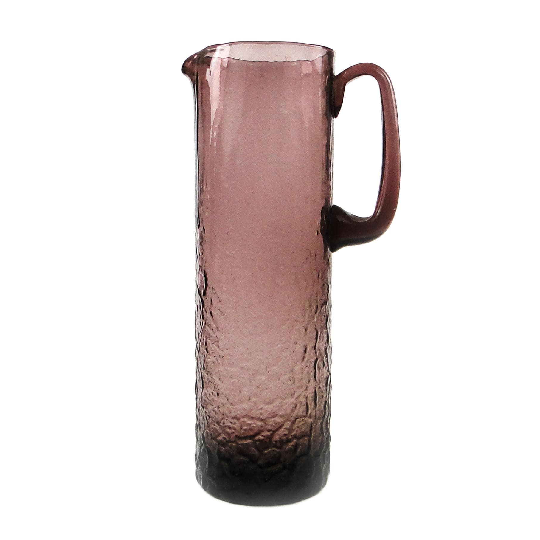 Water jug, modernism, amethyst glass, by W. Sarnecki, Poland, 1970s.