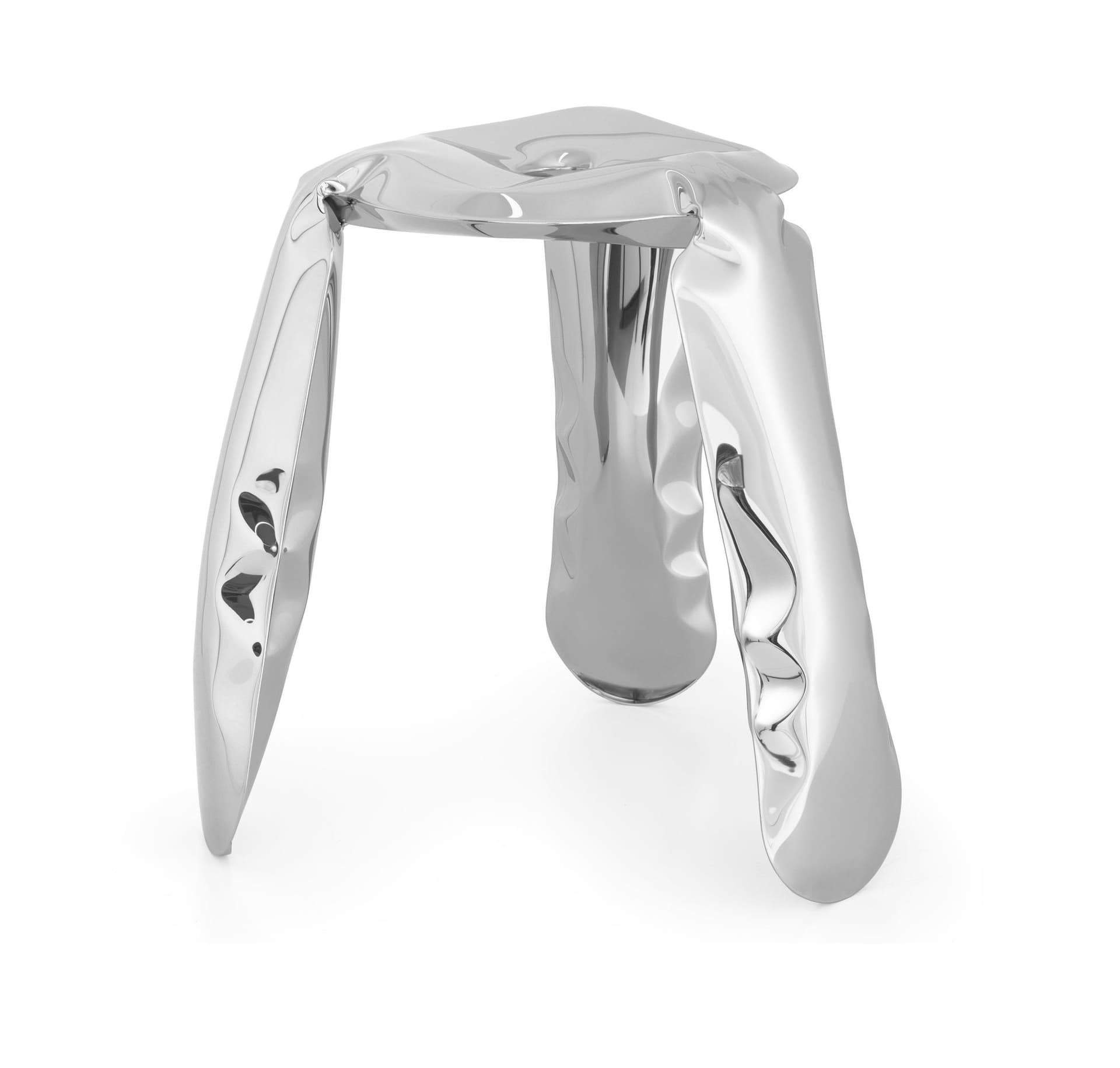 Stołek PLOPP inox, srebrny 38 cm, Zieta Studio - 111007