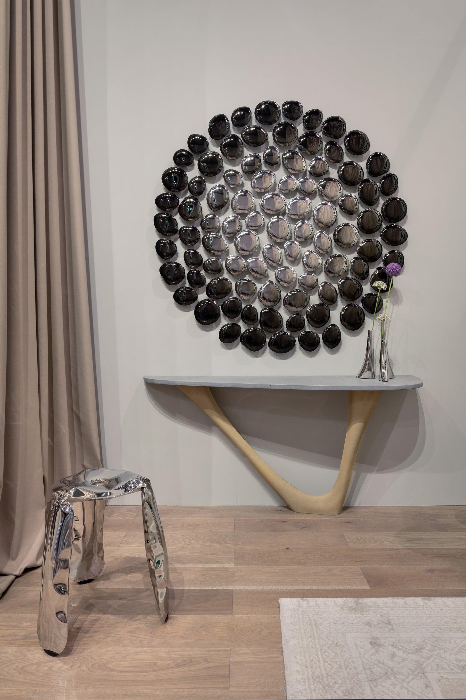 Stołek PLOPP inox, srebrny 38 cm, Zieta Studio - 119682