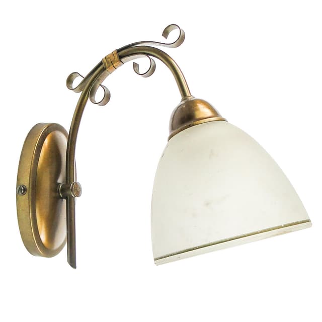 Kinkiet secesyjny, mosiądz szkło, Polska, lata 70. - WYMIARY