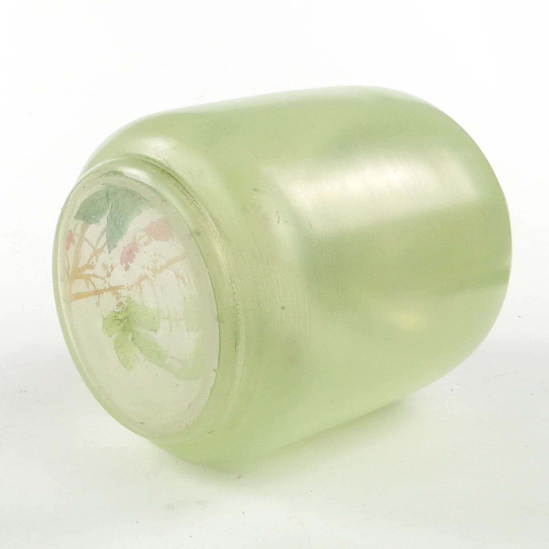 Pojemnik na herbatę Art Nouveau, szkło matowe, mosiądz srebrzony, Szwecja, lata 60. - 109533