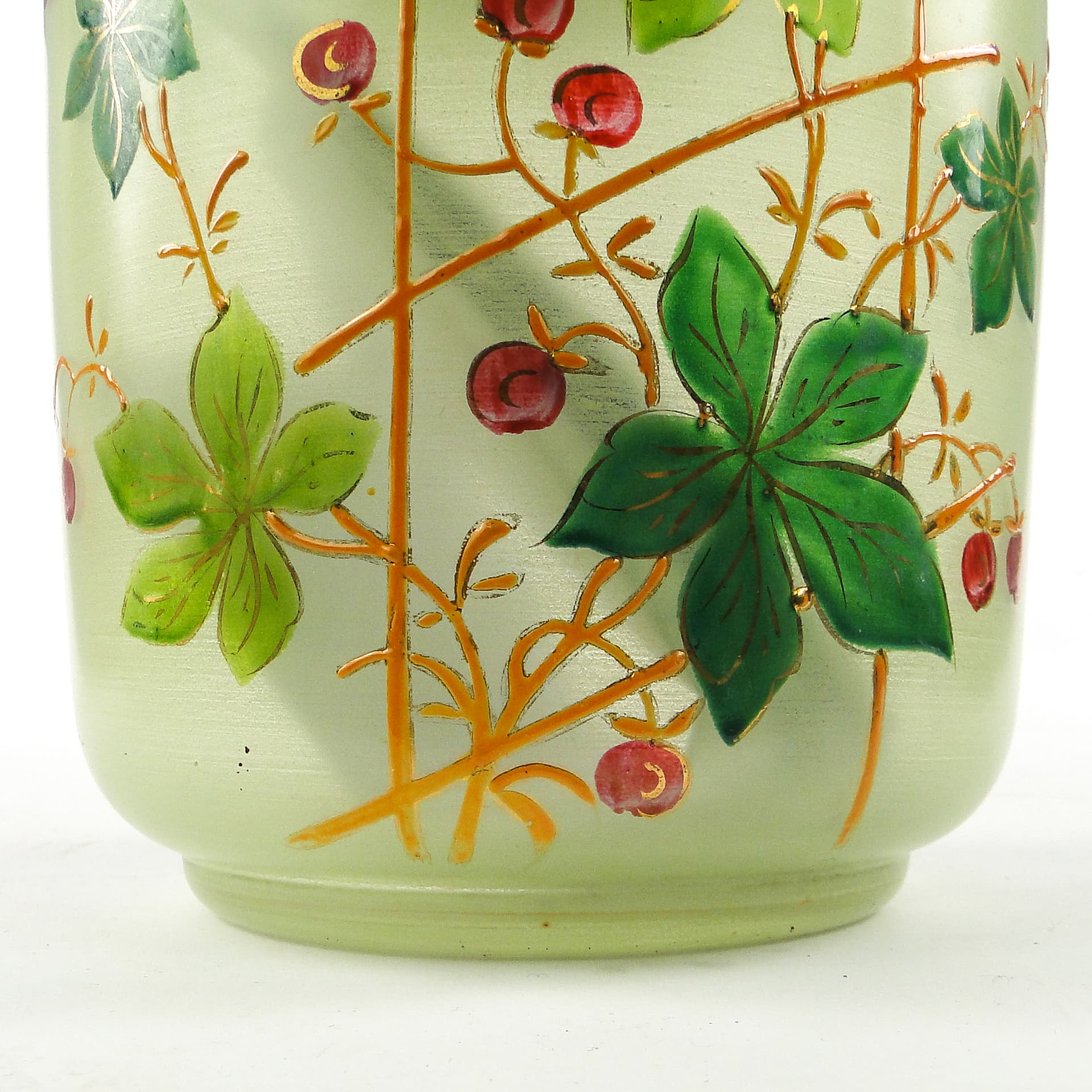 Pojemnik na herbatę Art Nouveau, szkło matowe, mosiądz srebrzony, Szwecja, lata 60. - 109529