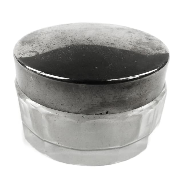 Pigularz Art Deco, kryształ, miedź srebrzona, Polska, lata 30. - WYMIARY