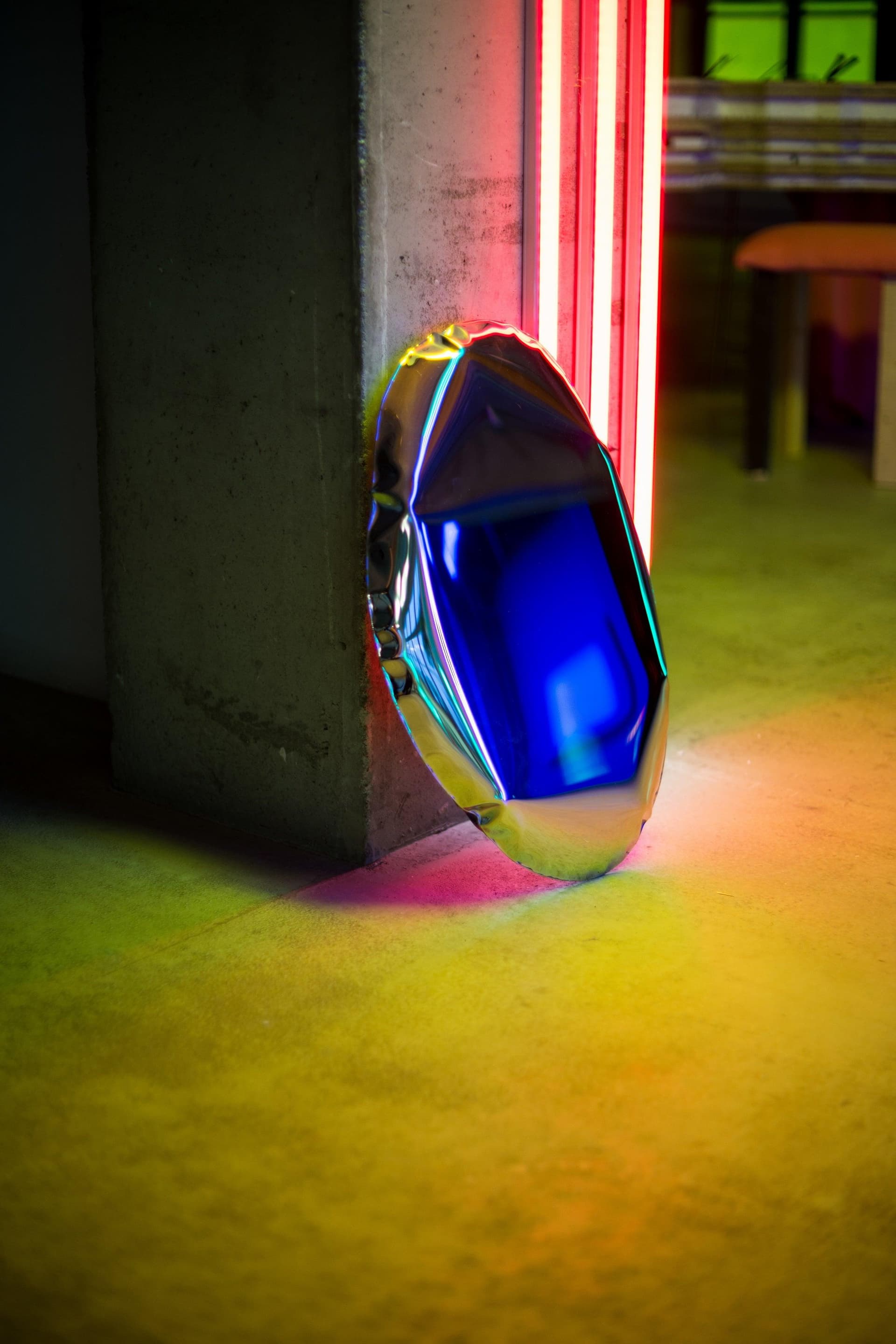 TAFLA O wall mirror, steel, silver, O4.5, Zieta Studio - 119468