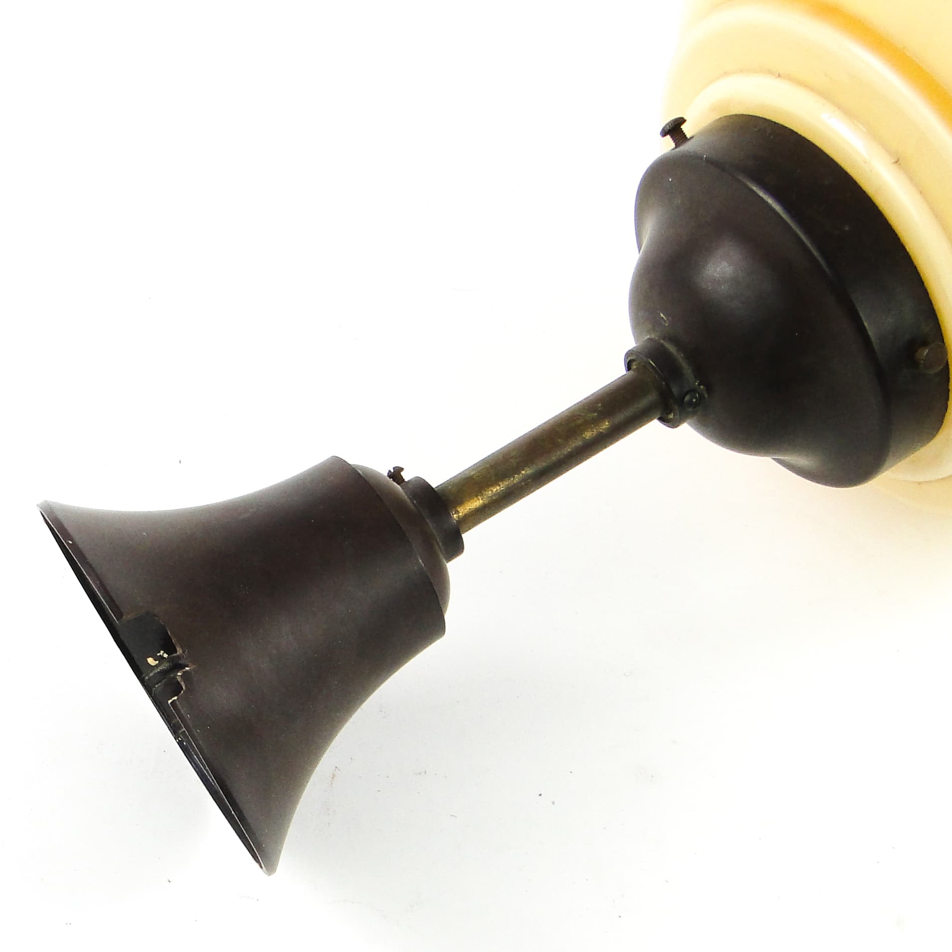 Lampa sufitowa Art Deco, szkło dwuwarstwowe, ebonit, Niemcy, lata 30. - 109642