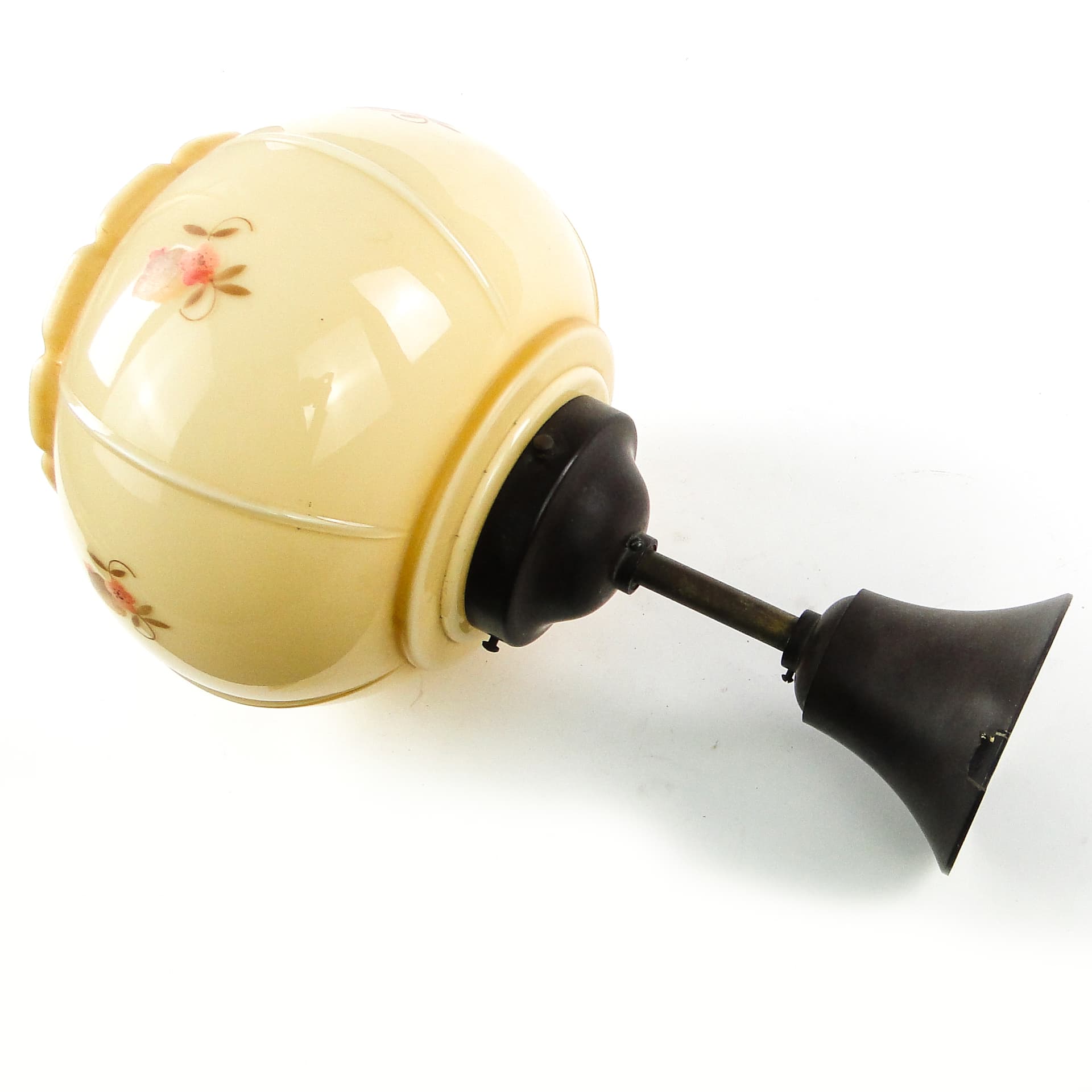 Lampa sufitowa Art Deco, szkło dwuwarstwowe, ebonit, Niemcy, lata 30. - 109647