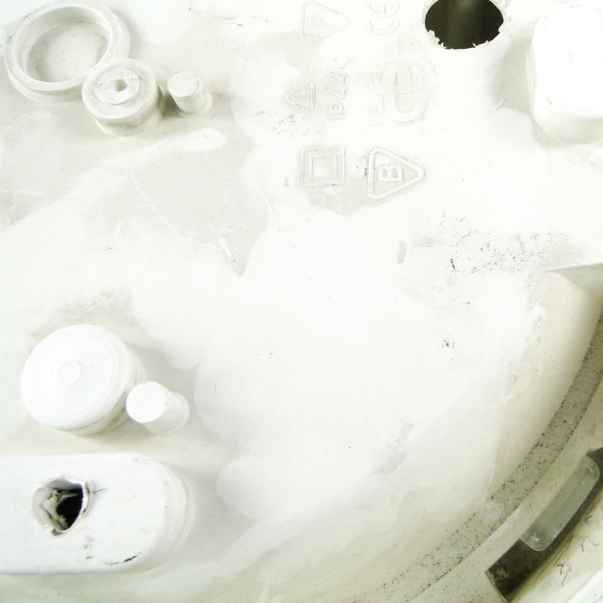 Industrial ceiling lamp, plastic metal, Poland, 1970s. - 109723