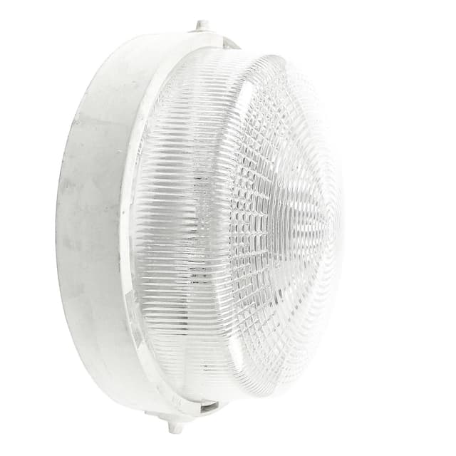 Industrial ceiling light, white metal plastic, Poland, 1970s. - DIMENSION