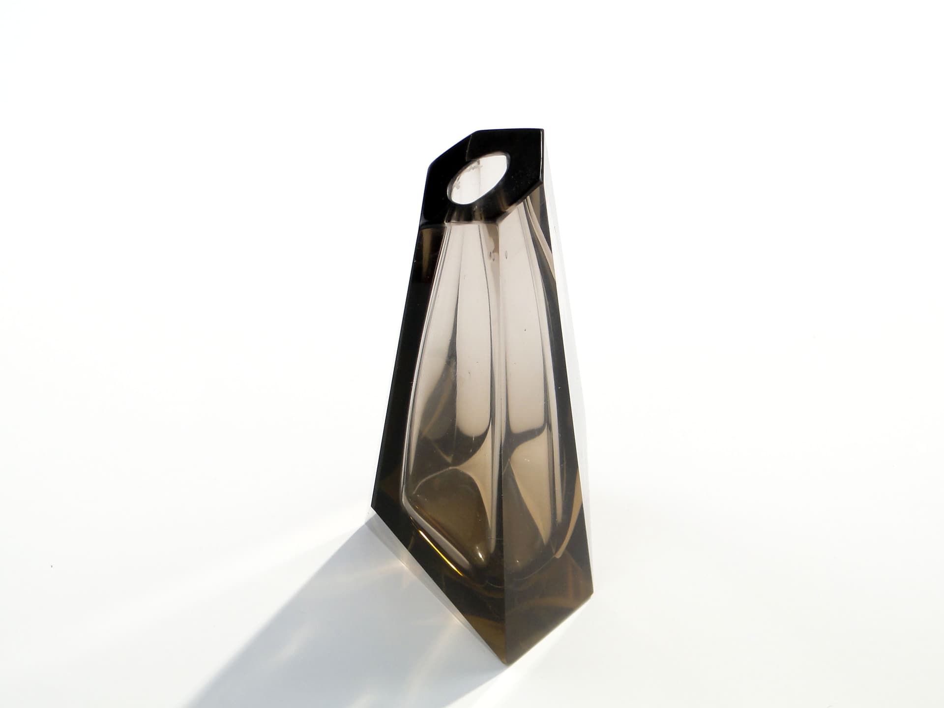 Wazon kryształowy, brązowy, Niemcy, lata 50. - 7836