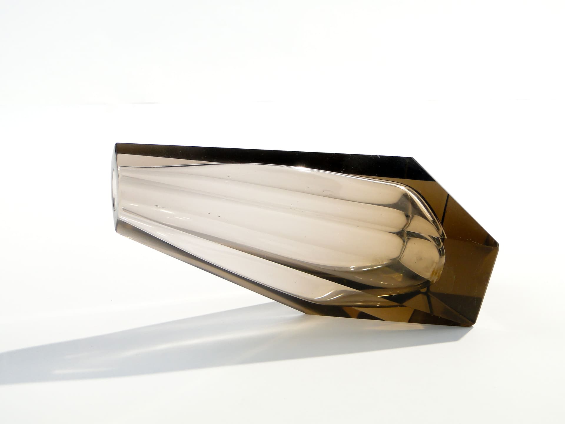 Wazon kryształowy, brązowy, Niemcy, lata 50. - 7839