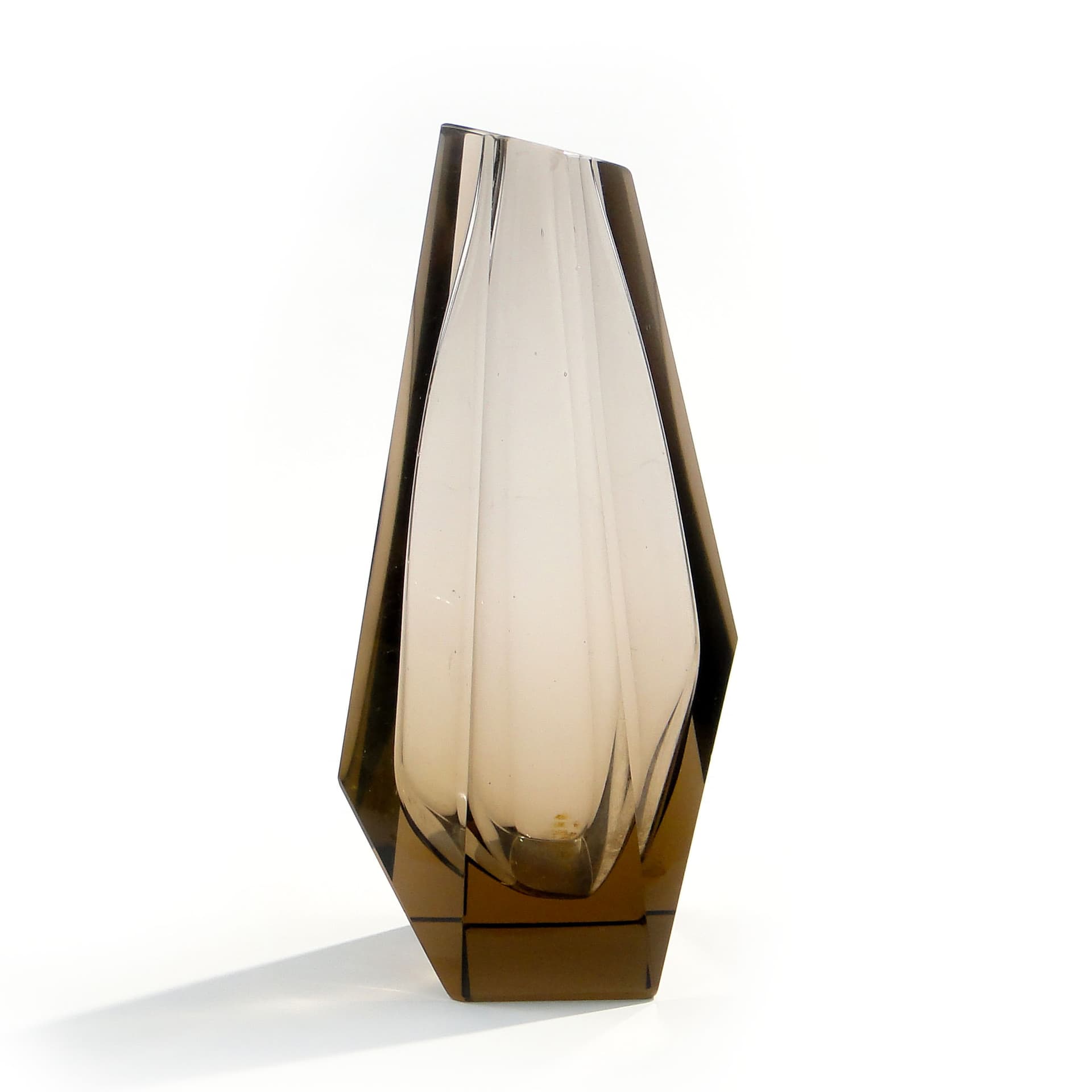 Wazon kryształowy, brązowy, Niemcy, lata 50. - 7832