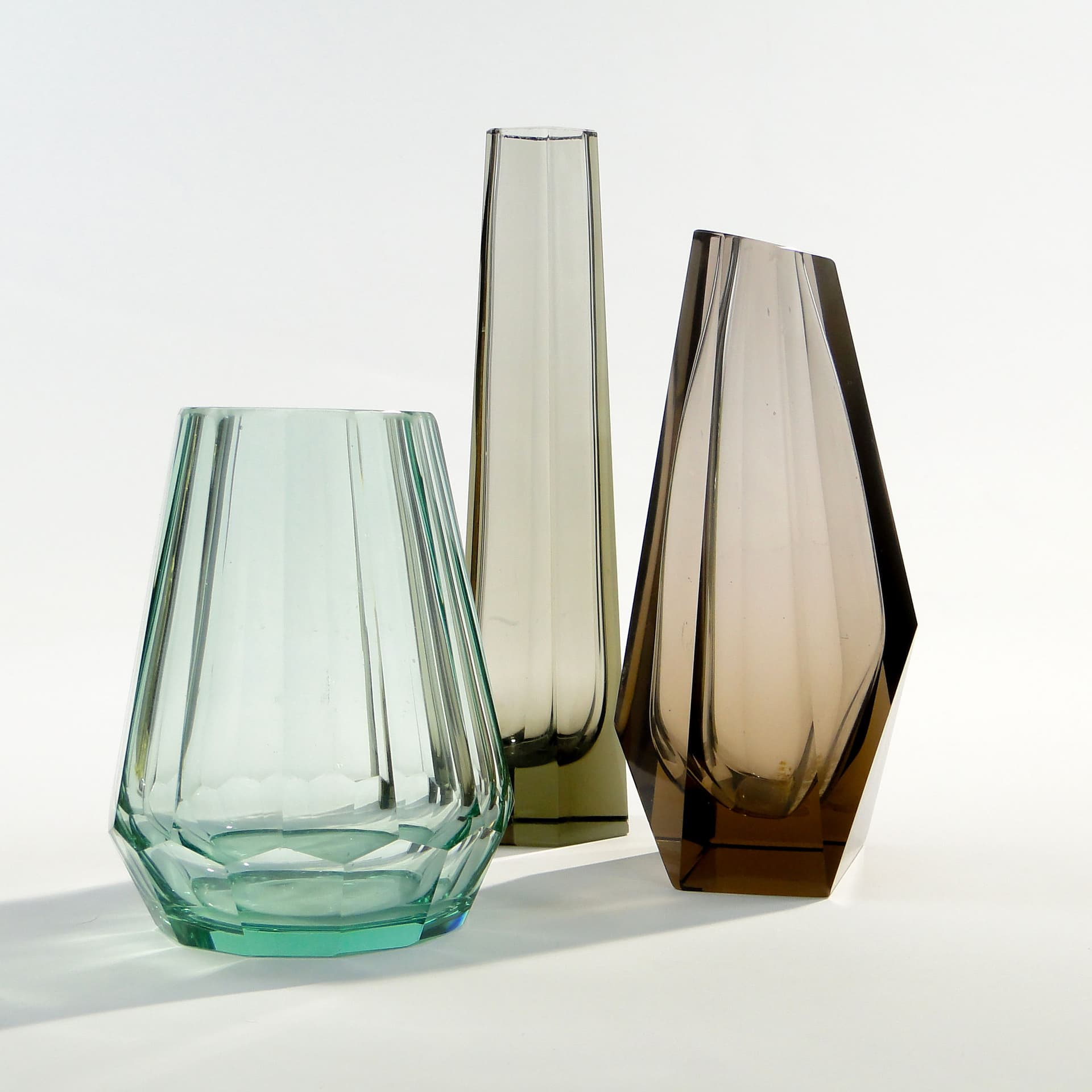 Wazon kryształowy, brązowy, Niemcy, lata 50. - 7840